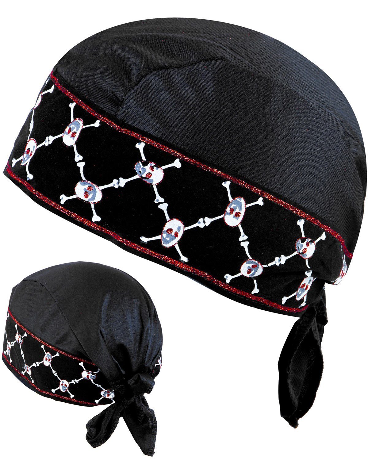 Kostüm Piraten Bandana Kopftuch zum Kostüm - Schwarz Bunt