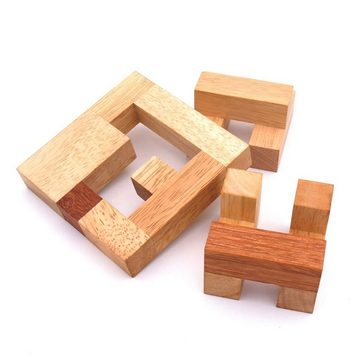 ROMBOL Denkspiele Spiel, Knobelspiel Double Ut- interessantes, schwieriges Interlockingpuzzle aus Holz, Holzspiel