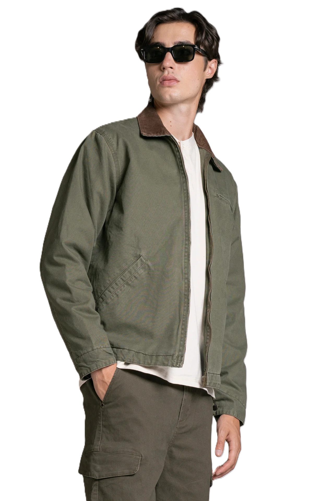 IMPURE Allwetterjacke SHORT JACKET CANVAS MIL.GREEN
