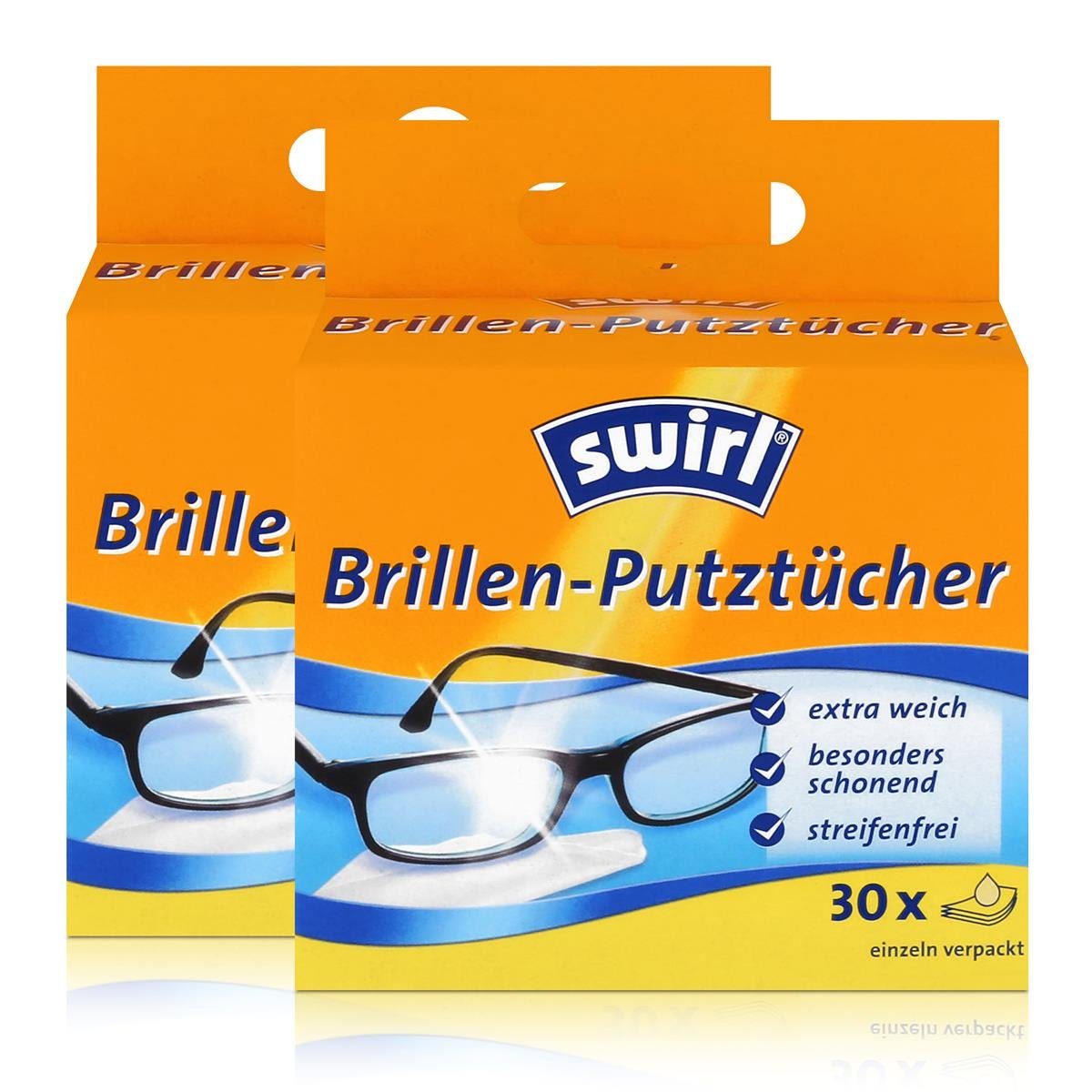 Swirl Swirl Brillen Putztücher 30 stk. Tücher – Mit Anti-Beschlag-Effekt (2e Reinigungstücher