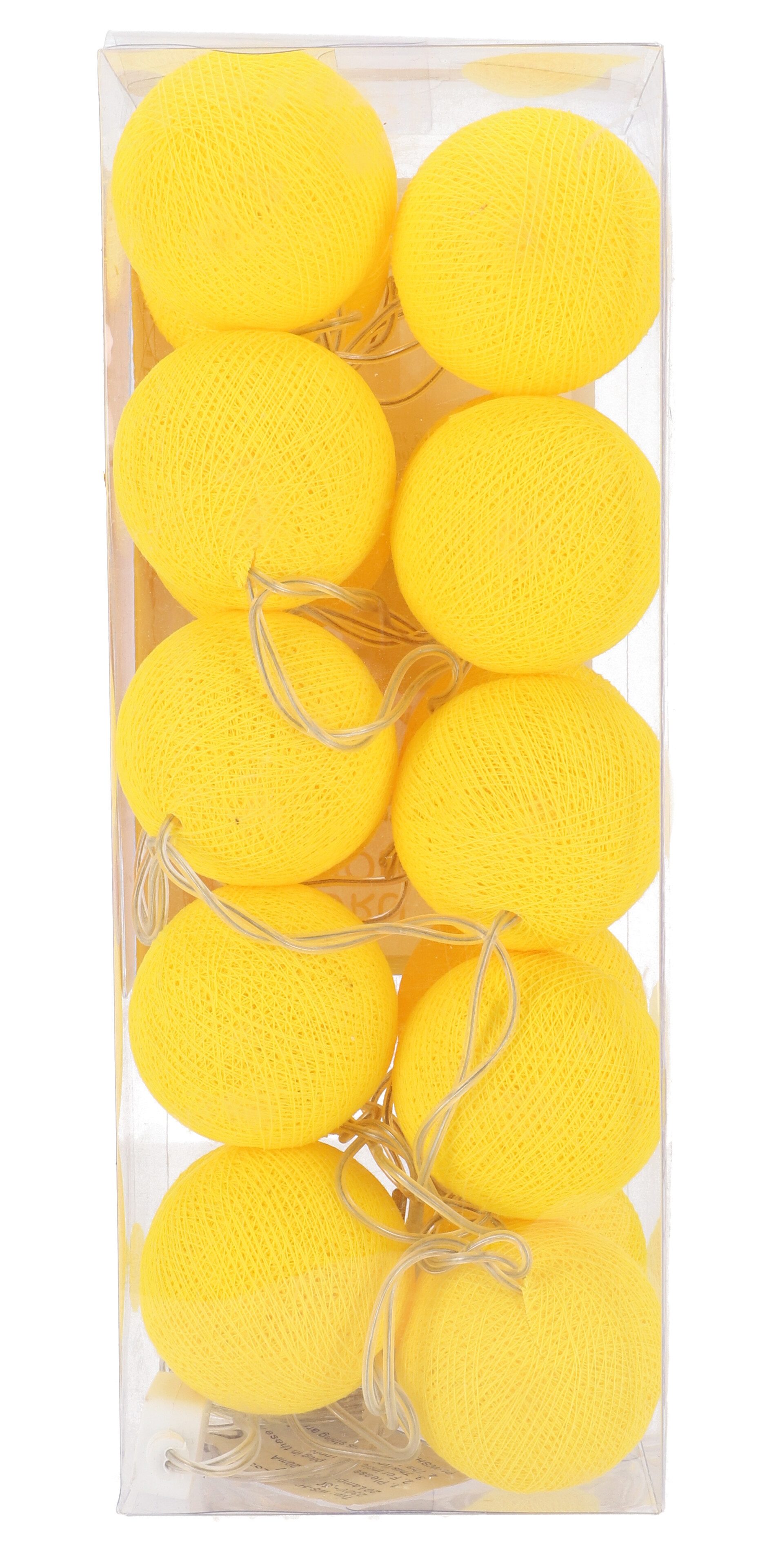 Guru-Shop LED-Lichterkette Stoff Ball Batterielichterkette 3xAA 20`er LED..