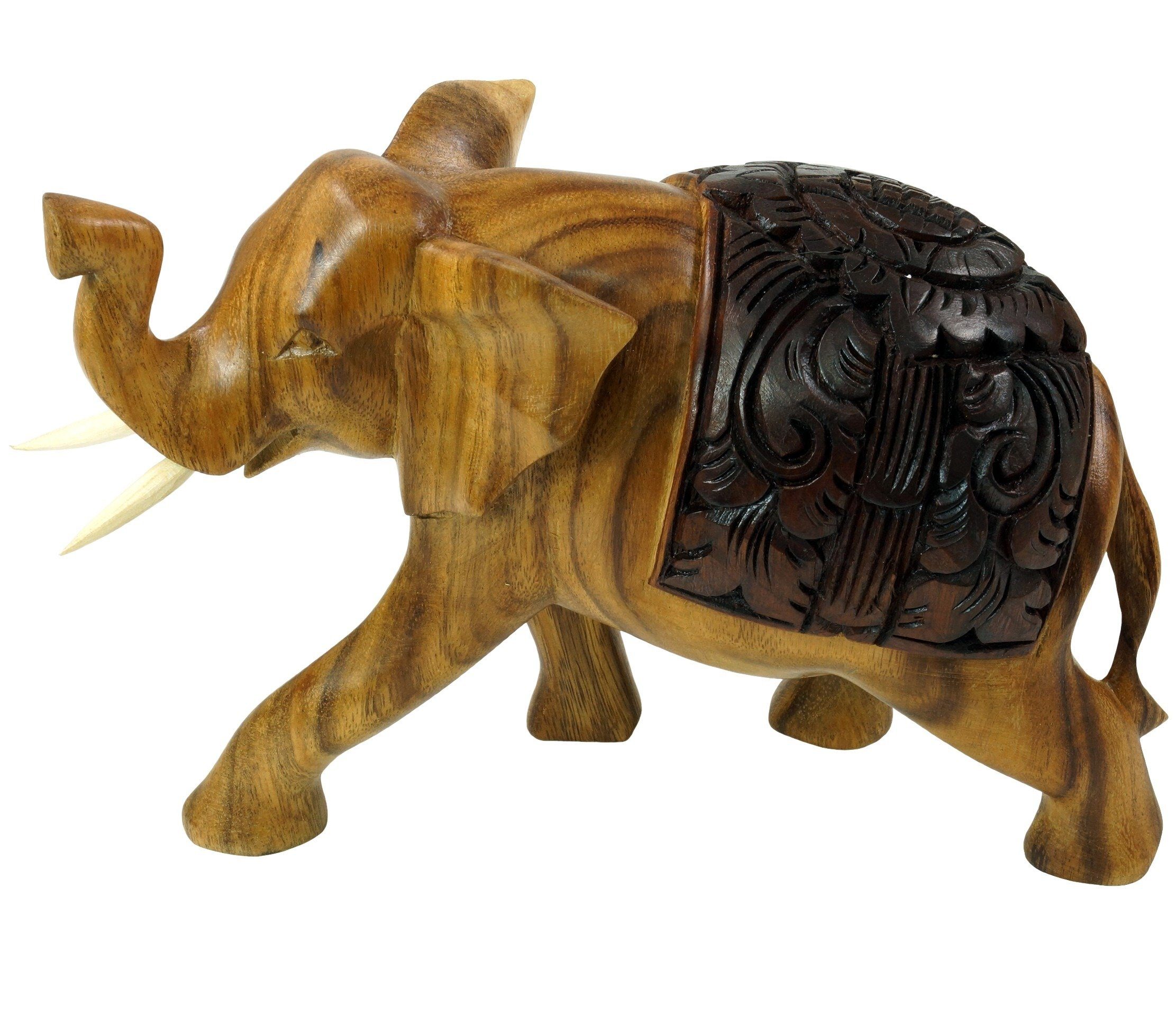 Geschnitzter Größen verschiedenen Elefant in Guru-Shop Dekofigur Deko