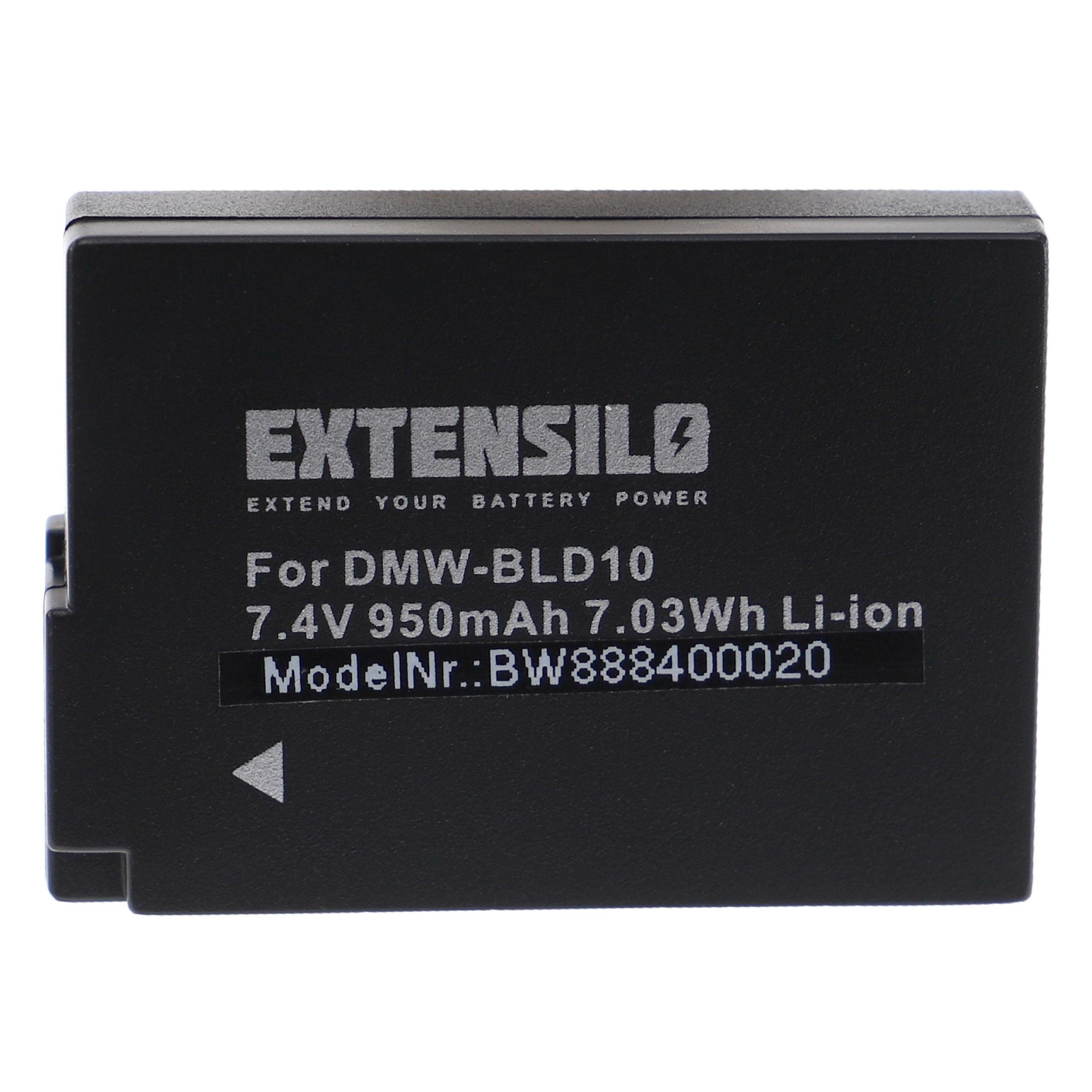Extensilo kompatibel mit Panasonic Lumix DMW-GF2KK, DMC-GF2KW, DMC-GX1, DMC-GX1X Kamera-Akku Li-Ion 950 mAh (7,4 V)