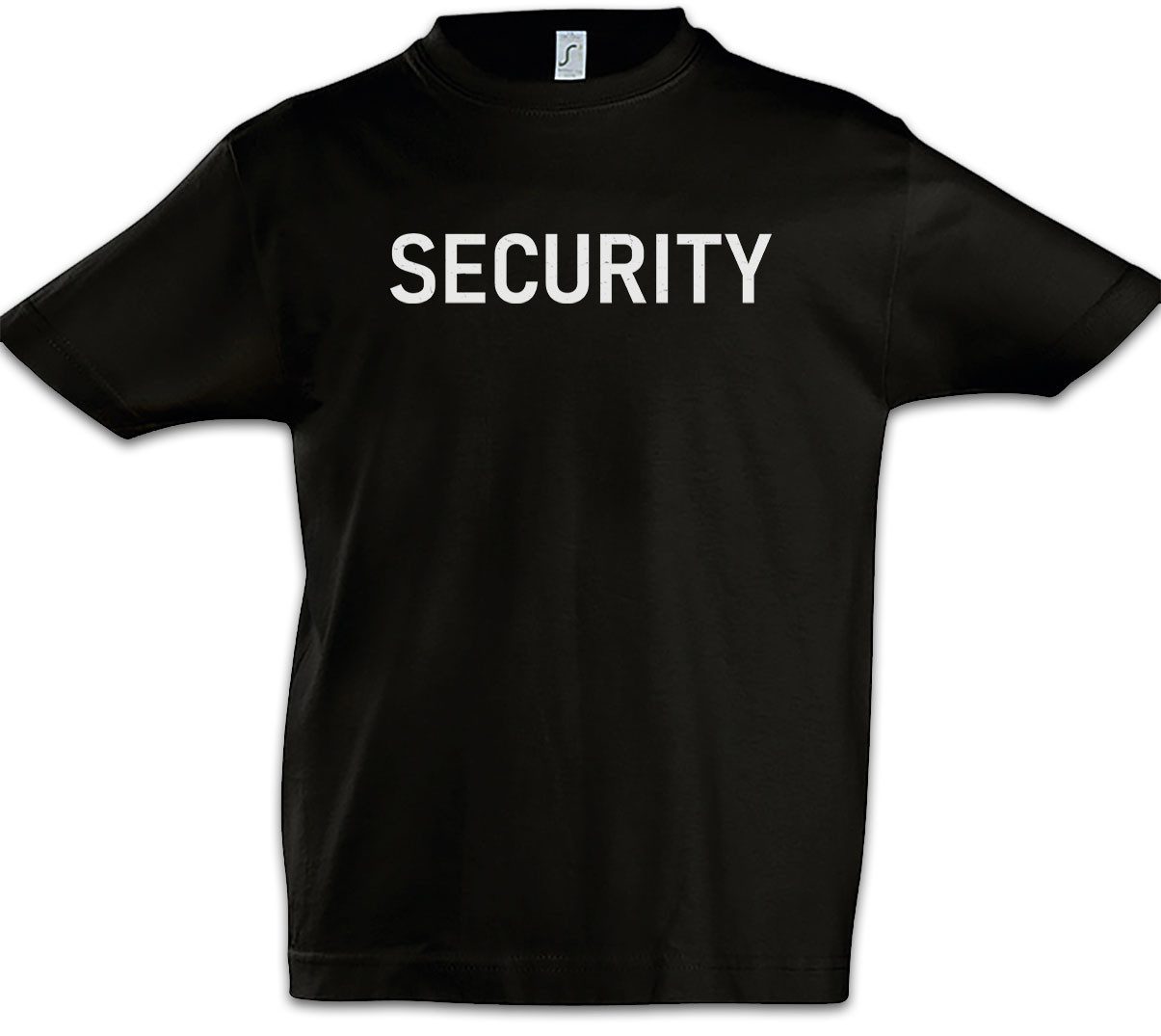 Urban Backwoods Print-Shirt Security Kinder T-Shirt Kostüm Sicherheit Fasching Karneval (1-tlg) Verkleidung Fastnacht Fassenacht Faschings-Shirt Helau