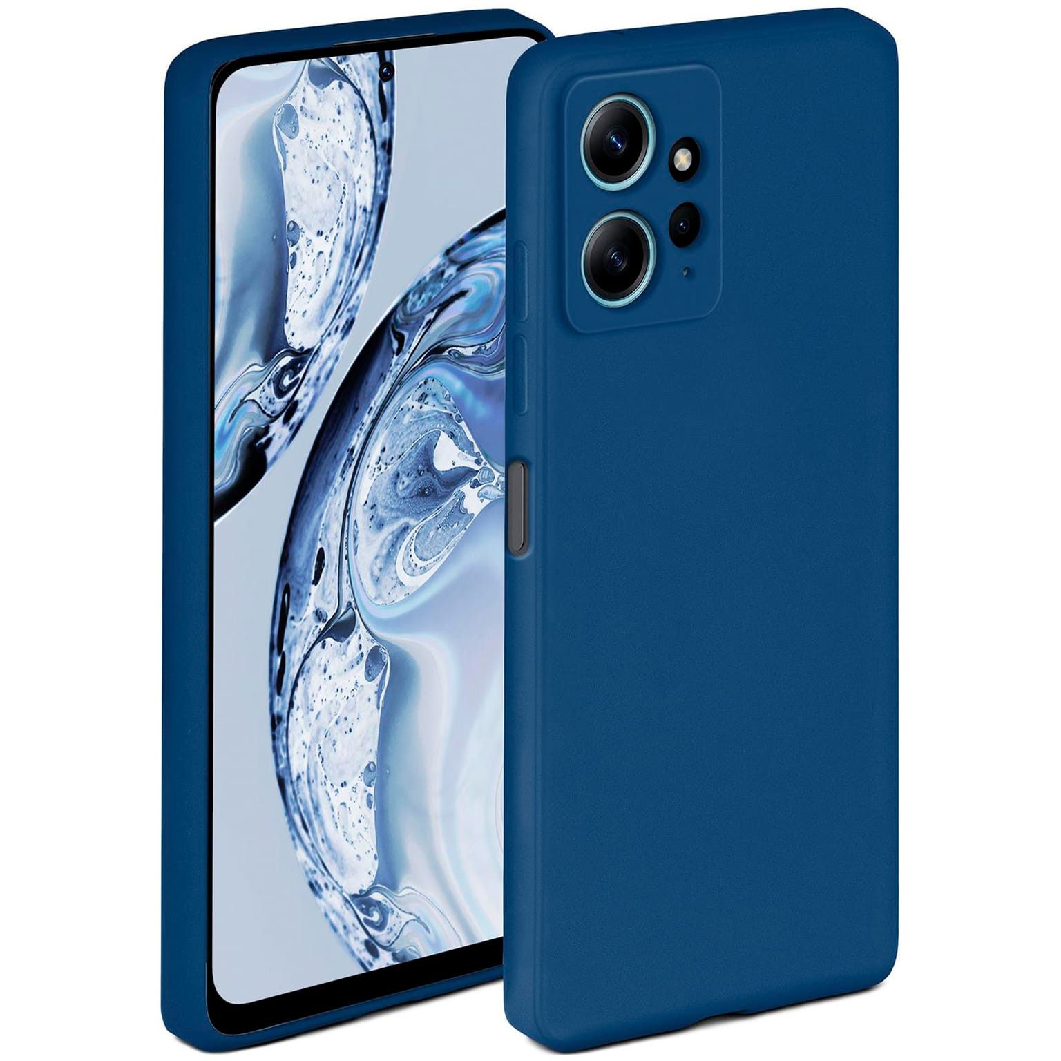 ONEFLOW Handyhülle für Redmi Note 12 (4G) Hülle Silikon Soft Case Dunkelblau 6,67 Zoll, Silikonhülle Cover Dünn Handytasche TPU Schutzhülle mit Kameraschutz
