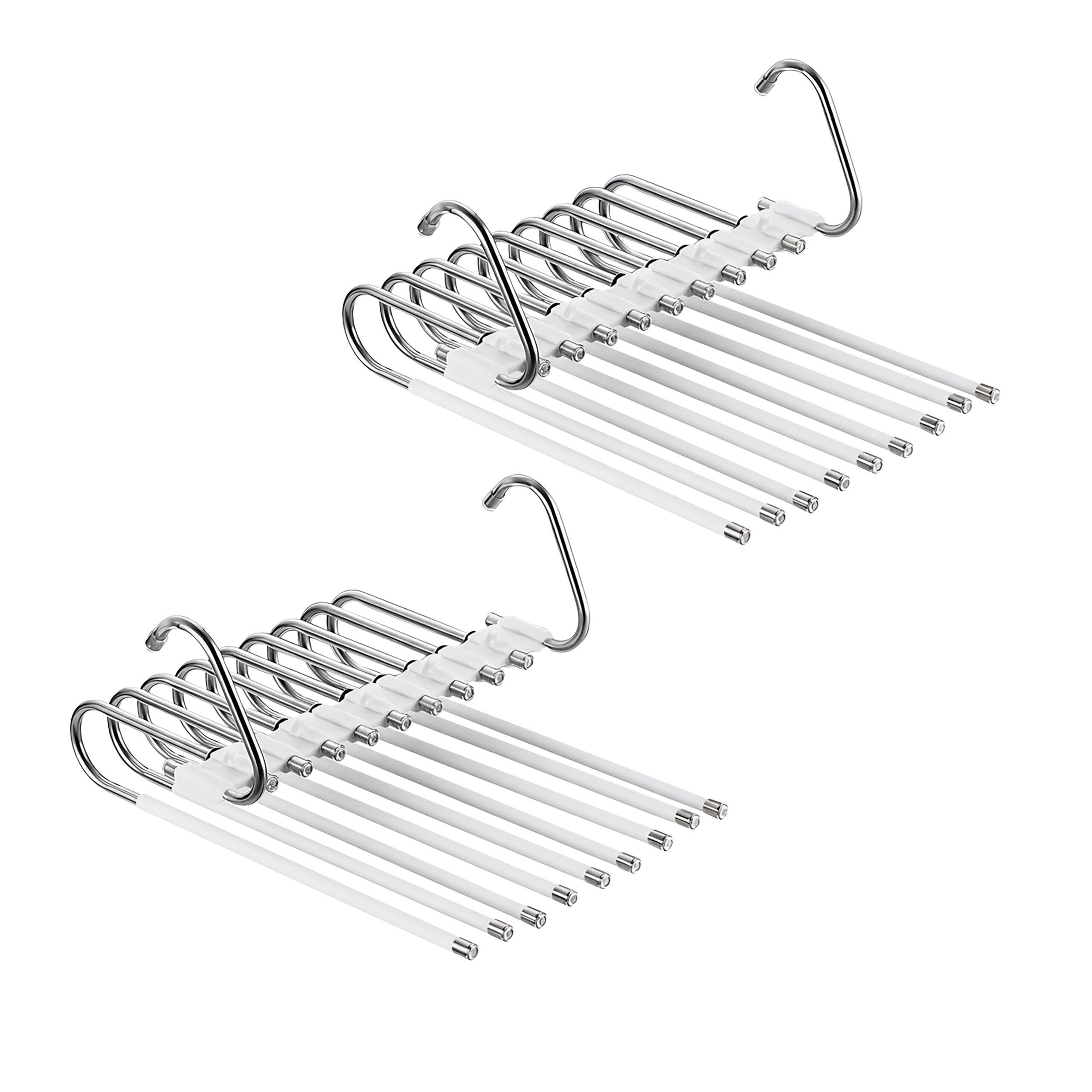 relaxdays Mehrfach-Kleiderbügel Mehrfach Hosenbügel im 2er Set, weiß