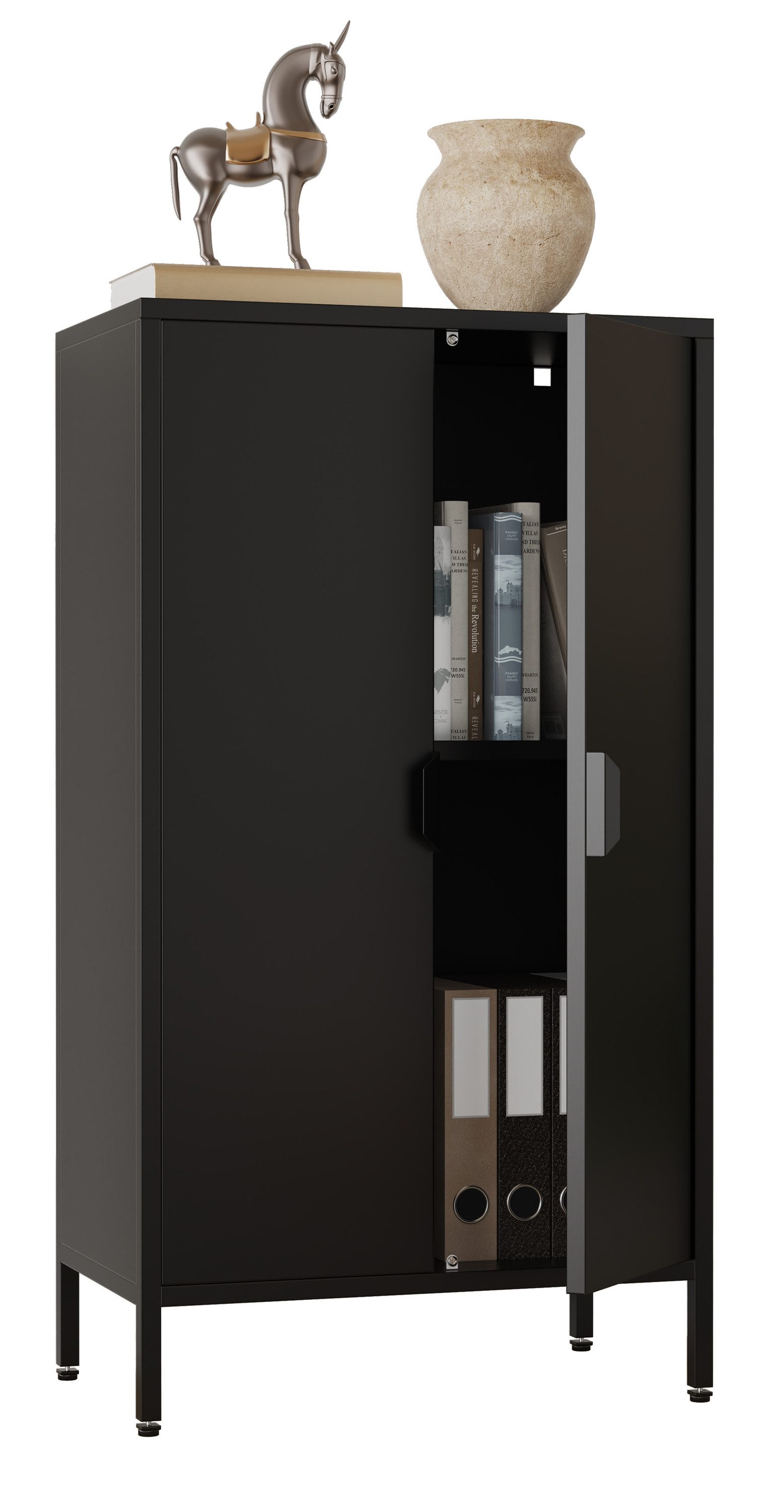 VCM Kommode Flokas B. 60 x T. 35 x H. 110 cm, Stauraum für Kleidung und Wäsche, für Büro und Homeoffice, 2 Fächer – Bild 3 von 5