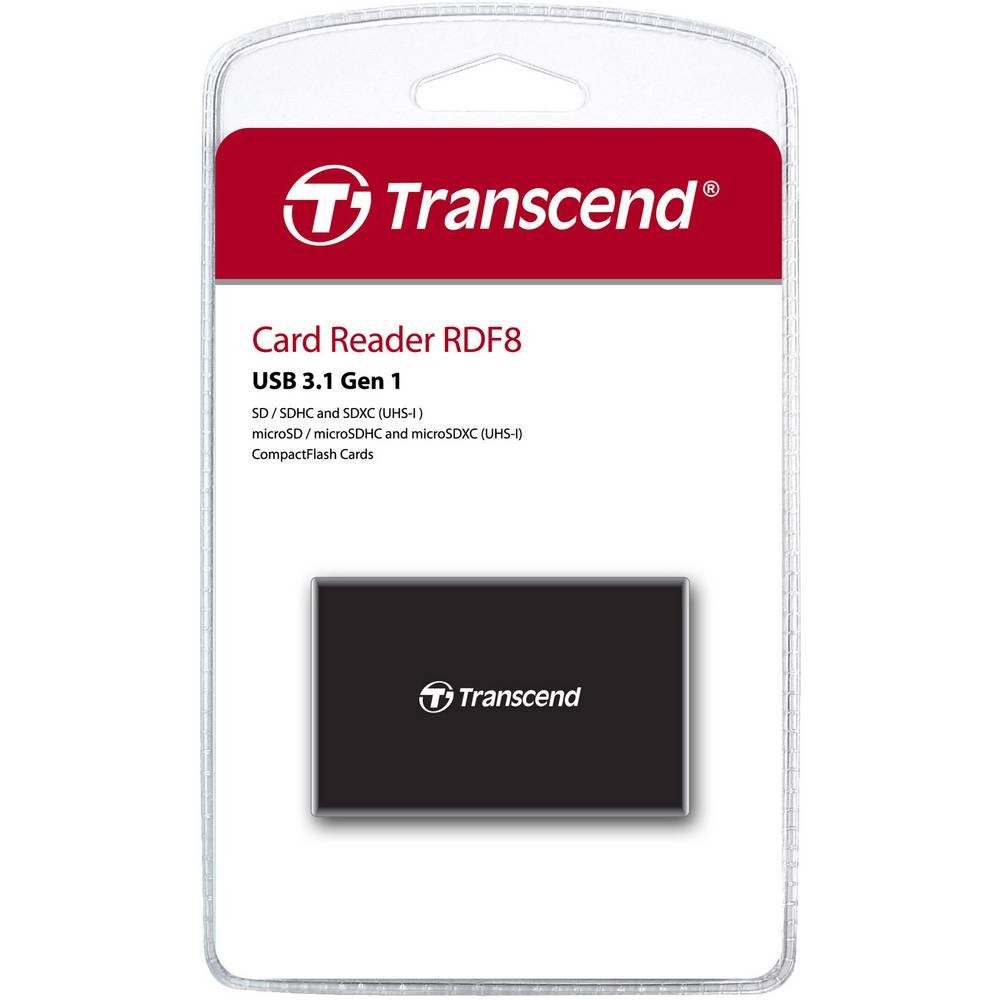 Transcend Speicherkartenleser Externer Speicherkartenleser RDF8K2 USB 3.1 Gen1 TS-RDF8K2