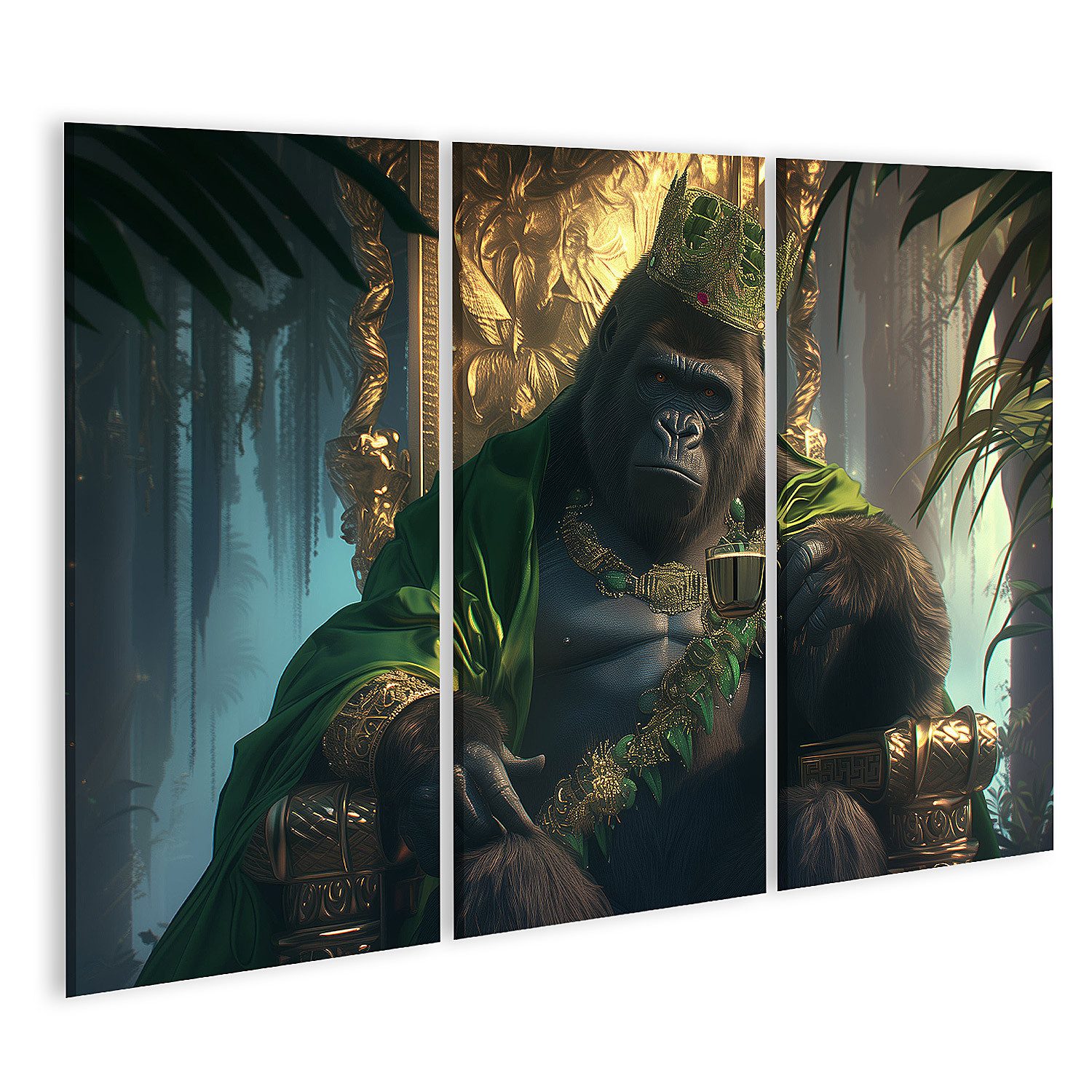 islandburner Leinwandbild, König Gorilla mit Krone günstig online kaufen