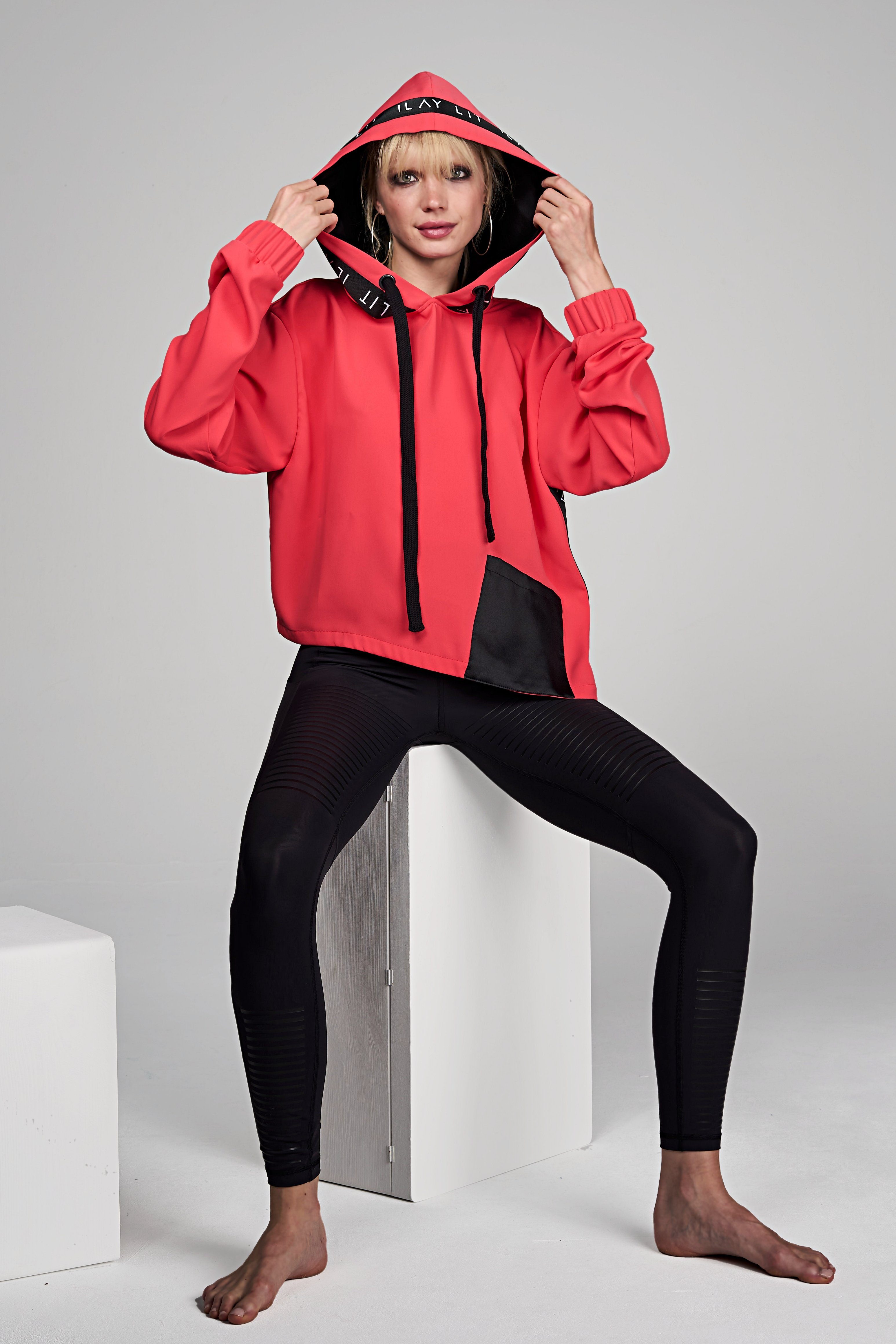 ILAY Lit Hoodie Dawn Hoodie mit Seidenkapuze, Coral Kapuze mit Seide