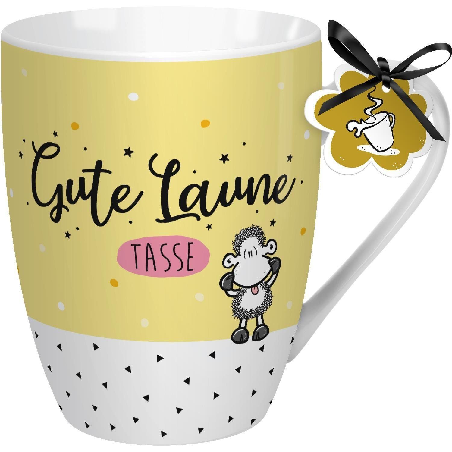 Sheepworld Einkaufstasche 'Gute Laune' - 40x40 Cm, Aus Polyester-Baumwolle, Waschbar