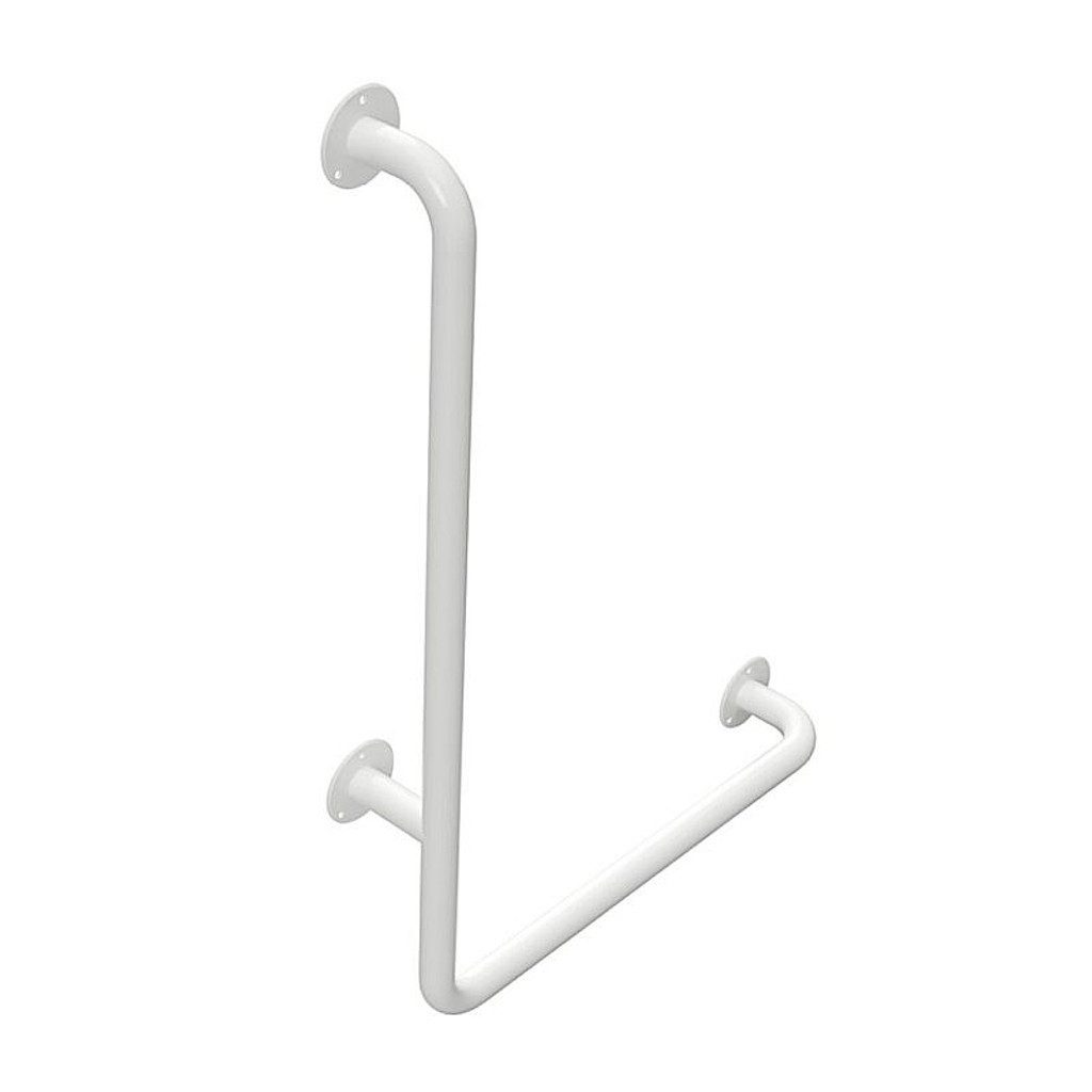 BRILLANTBAD® Haltegriff BELP Haltegriff Links Eisen Weiß mit Abdeckung für Bad & WC >> Bohren