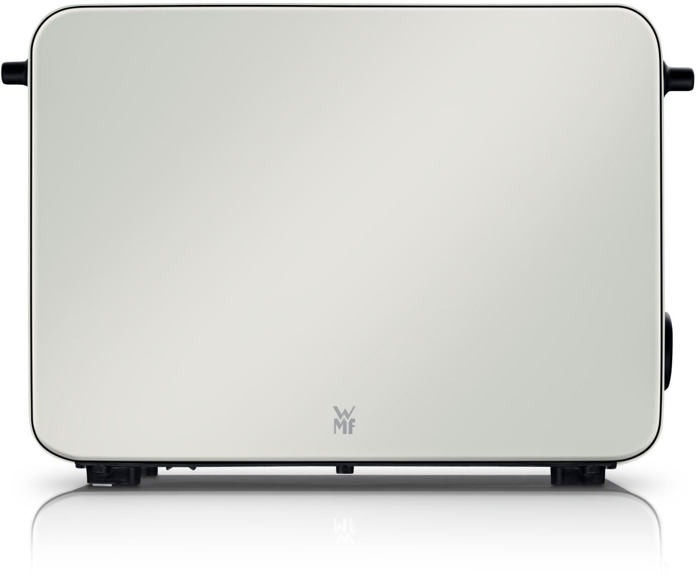 WMF Тостеры Stelio Paper White, Doppelschlitz Тостеры mit Brötchenaufsatz, 2 kurze Schlitze, für 2 Scheiben, 1050 W, 7 Bräunungsstufen, Brotzentrierung, Krümelschublade, Cromargan Gehäuse