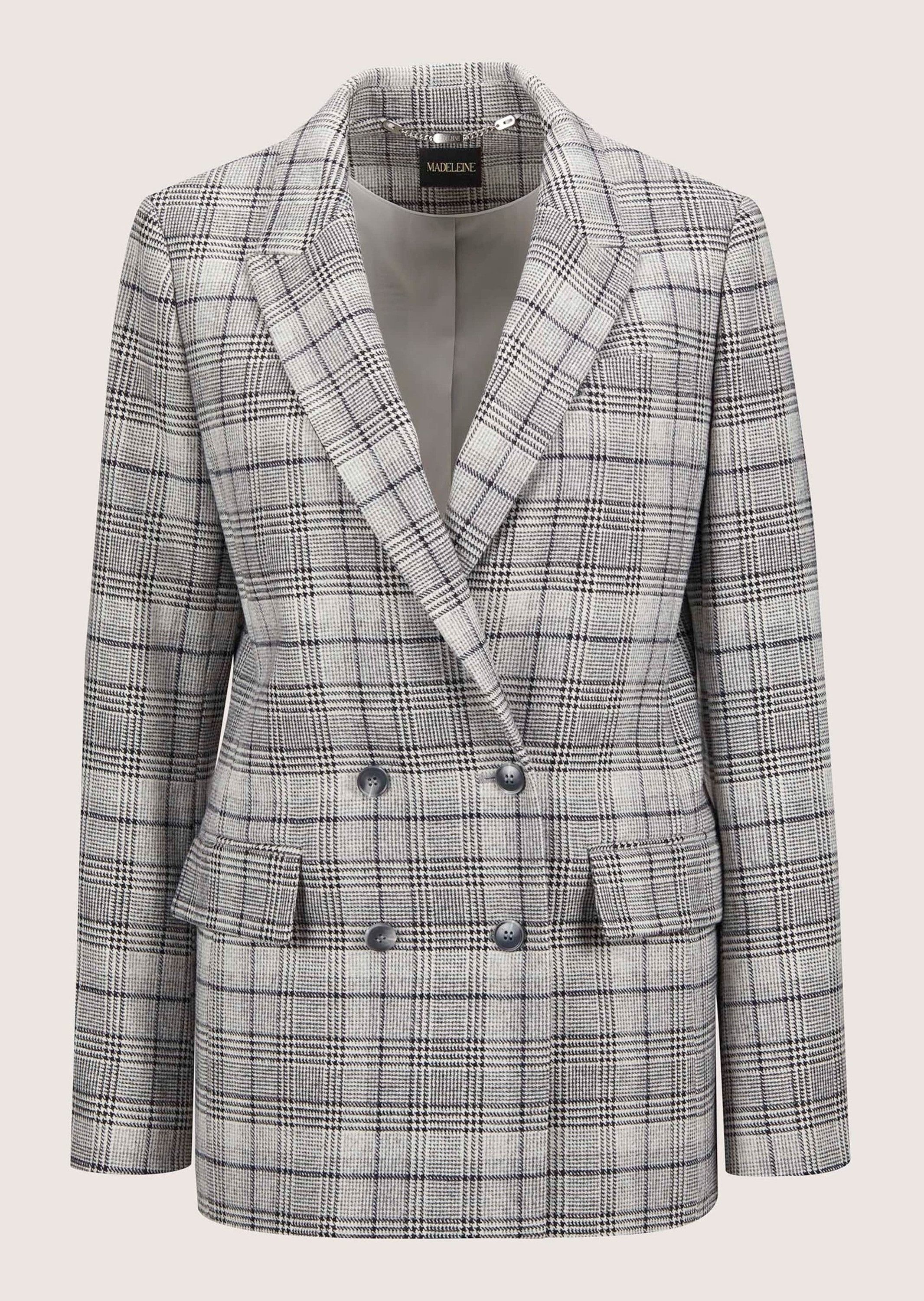 MADELEINE Kurzblazer Langer Karo-Blazer