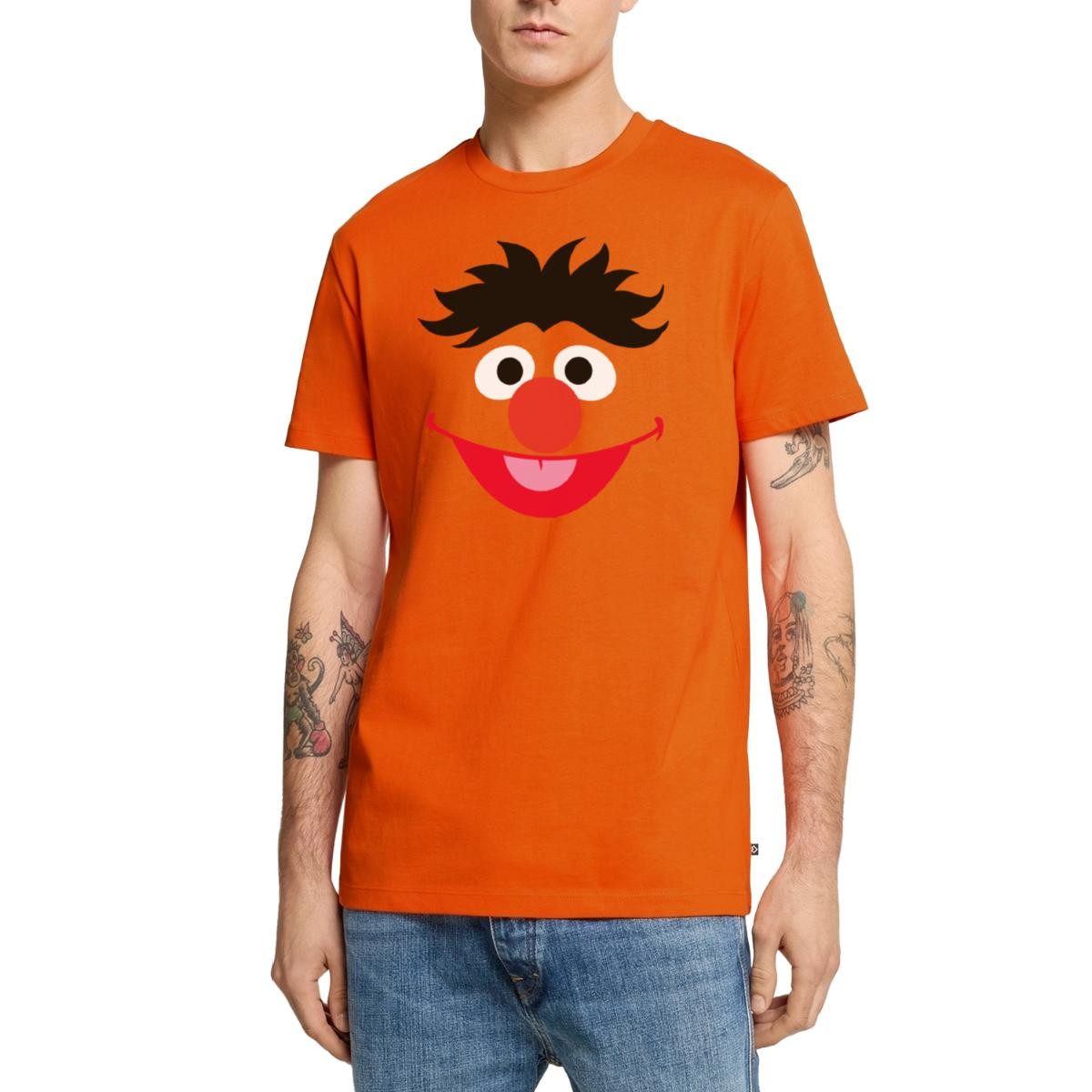 Spreadshirt T-Shirt Sesamstraße Ernie Gesicht Kostüm Männer Premium T-Shirt (1-tlg)