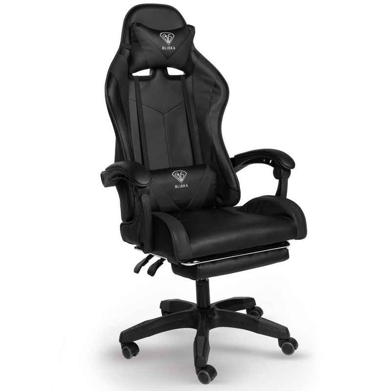 TRISENS Chefsessel Konrad (1 Stück), Gaming Stuhl mit Fußstütze Gaming Chair mit flexiblen Design-Armlehnen