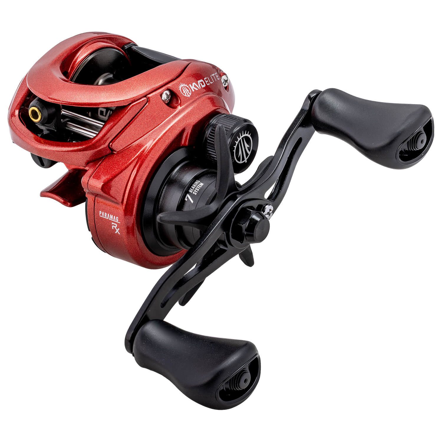 Lews Stationärrolle Lew's KVD Elite Baitcastrolle Rot Multirolle Spinnfischen Aluminium, Packung)