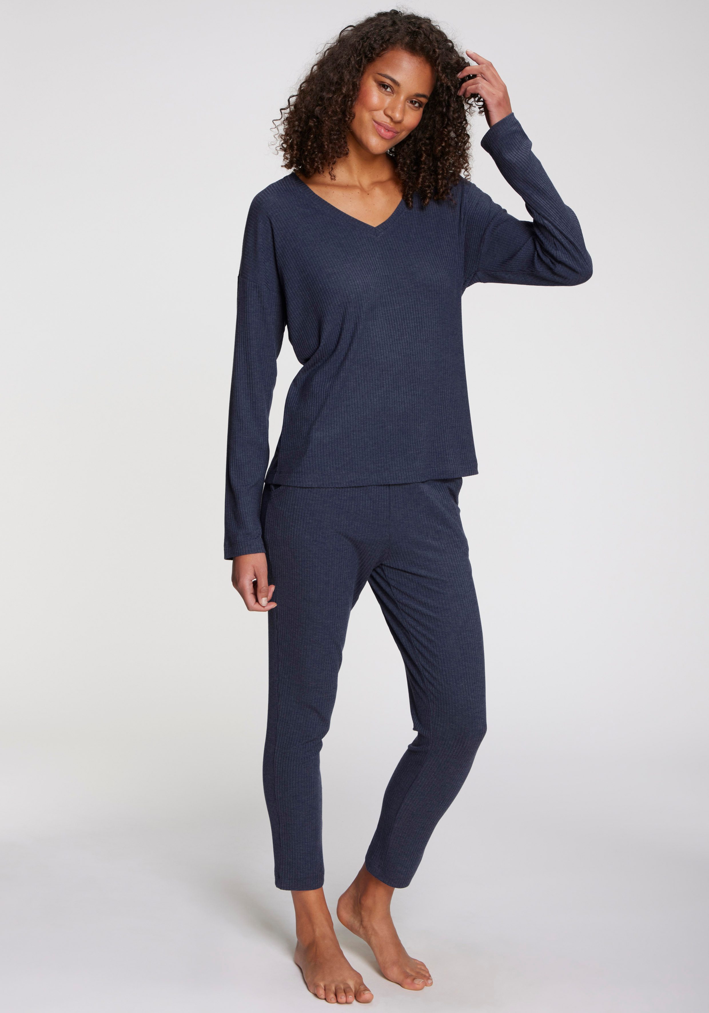 s.Oliver Pyjamaoberteil aus weicher Rippqualität