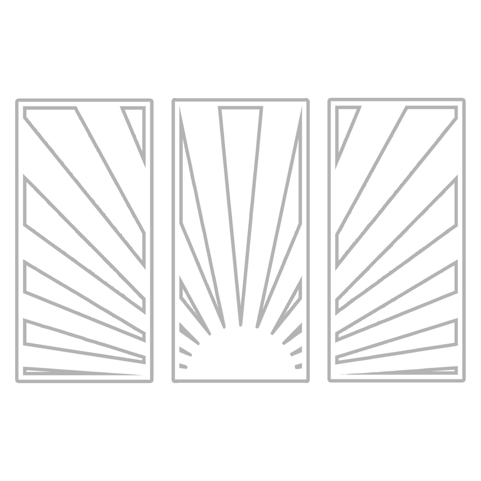 Wanddekoobjekt Drei Sonnenbrüche Metall Wanddekoration, minimalistische Dekoration