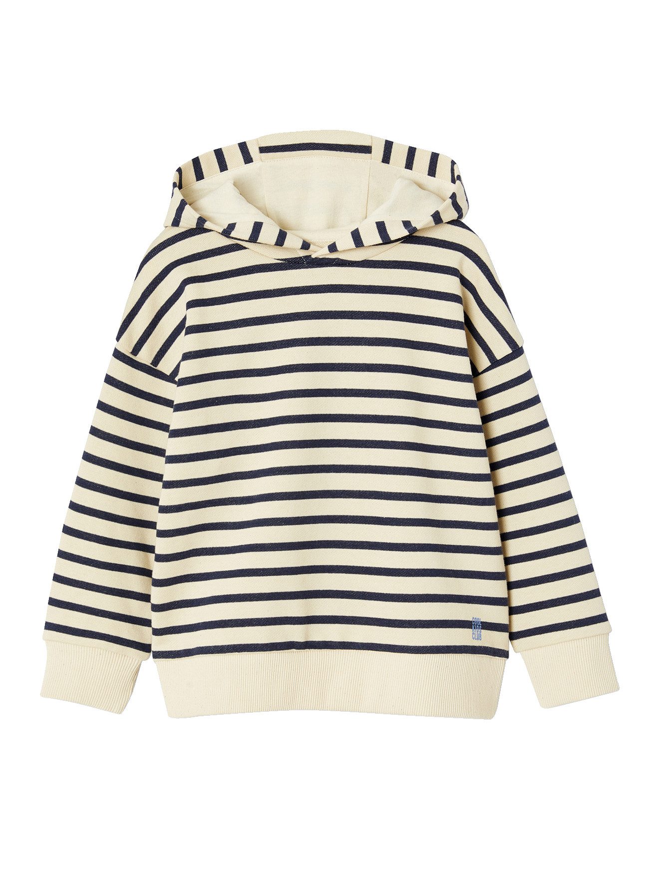 vertbaudet Fleecepullover Gestreiftes Jungen Kapuzensweatshirt