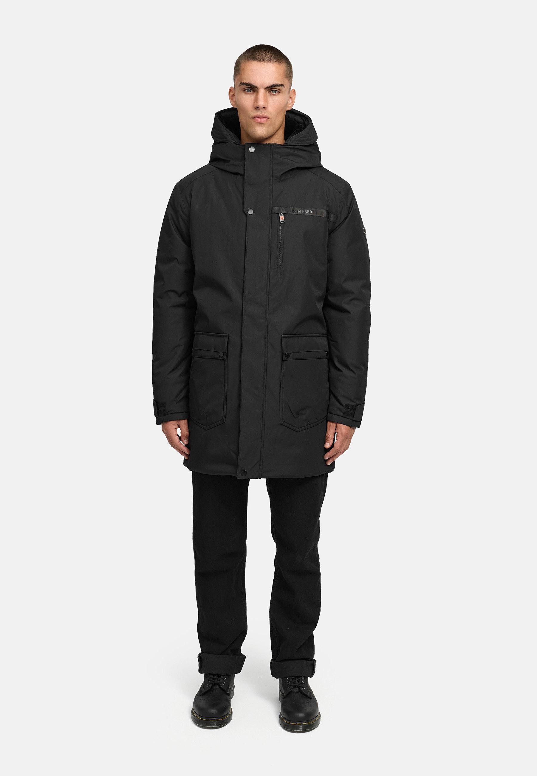 Stone Harbour Wintermantel Netaan XX Herren Kurzmantel mit kuscheliger Kapuze