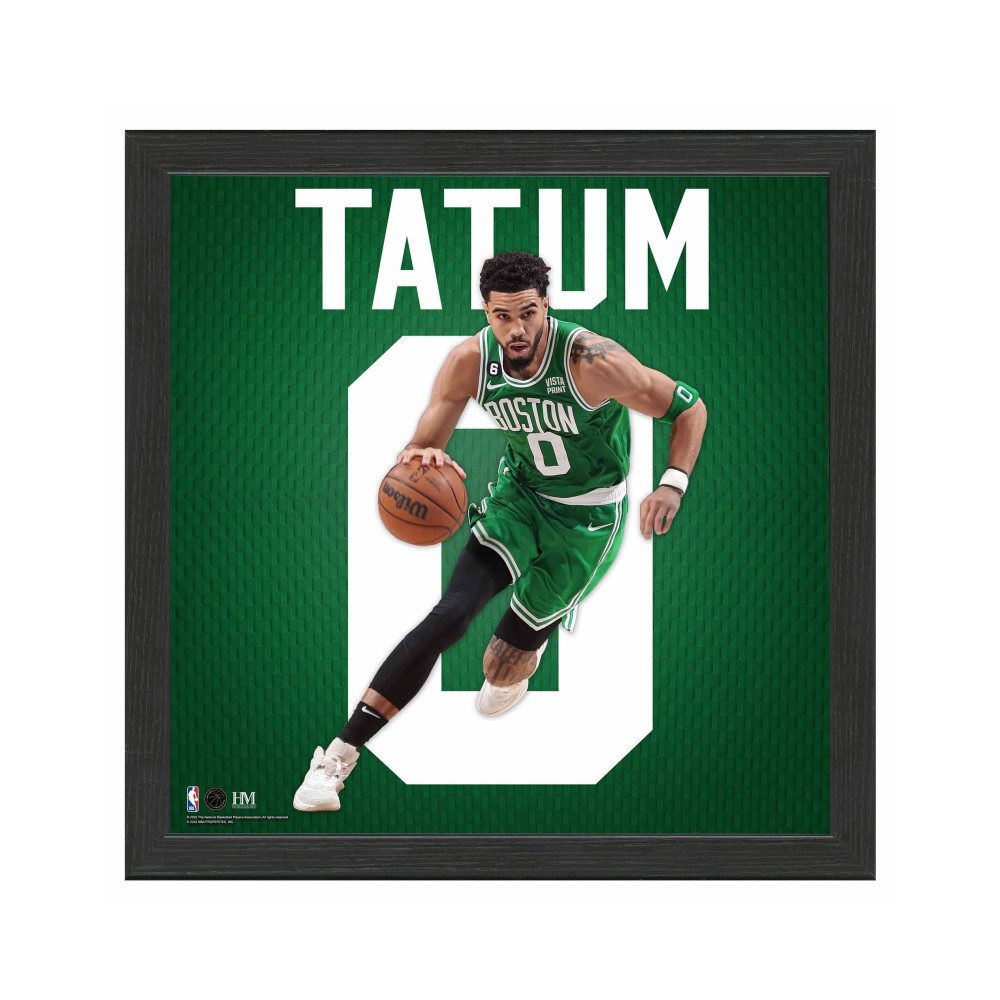 Boston Celtics Bild mit Rahmen Boston Celtics Jayson Tatum Impact Jersey Frame