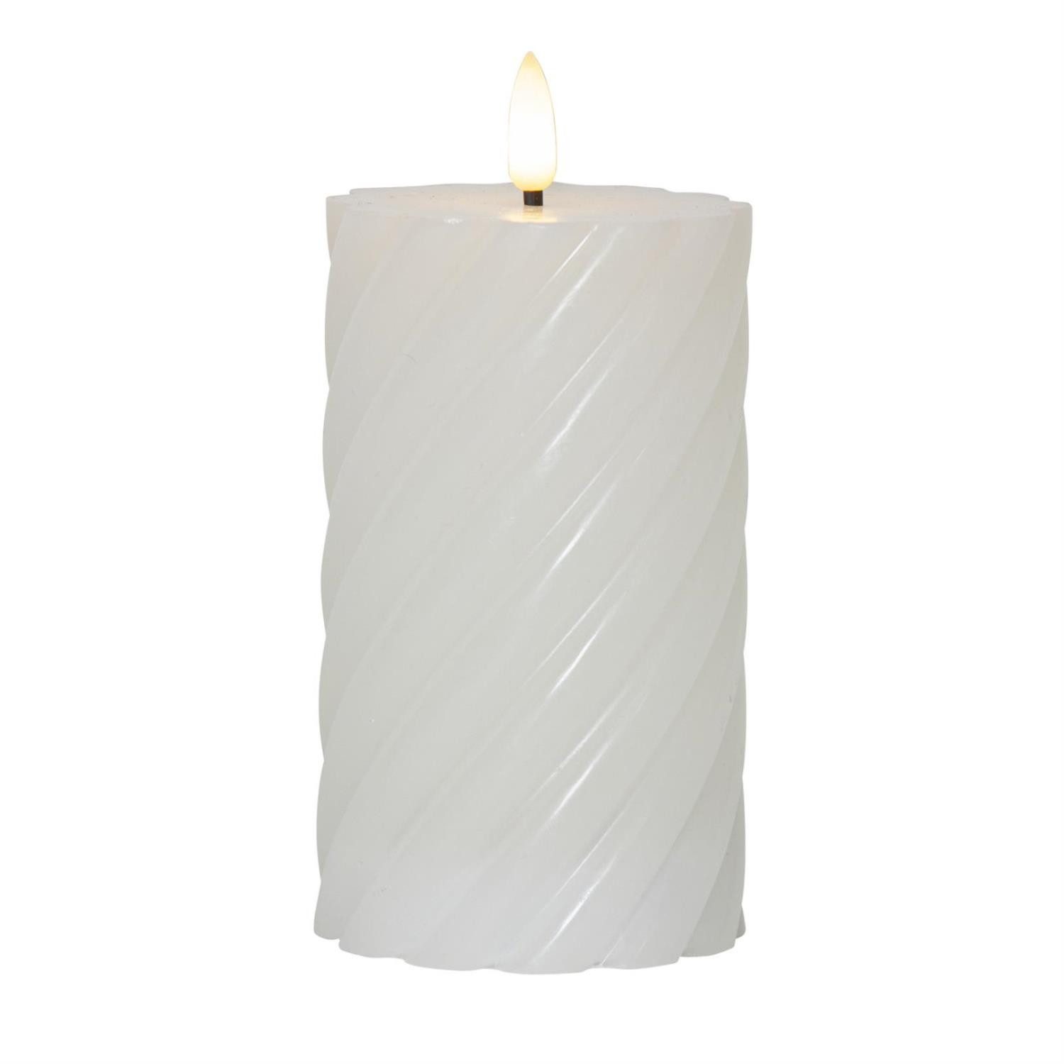 STAR TRADING LED-Kerze Stumpenkerze Swirl Echtwachs günstig online kaufen