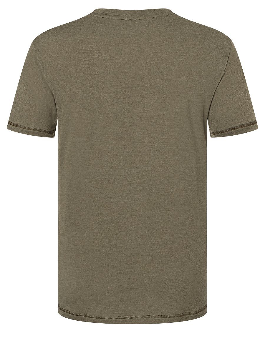 SS ESSENTIAL Grey M SUPER.NATURAL T-Shirt Stone Merino geruchshemmender T-Shirt Merino-Materialmix