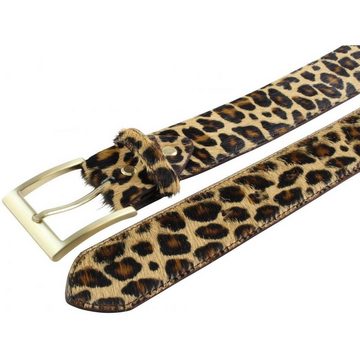 BELTINGER Ledergürtel Hochwertiger Fell-Ledergürtel 4 cm - Kuh-Ledergürtel für Damen Herren