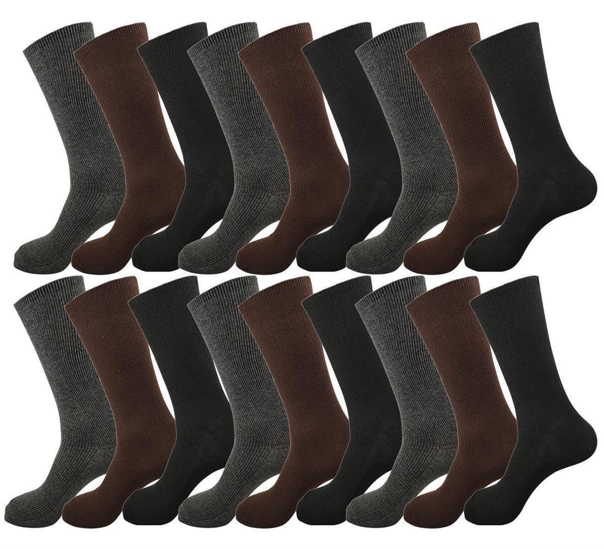 Paar Form Basicsocken EloModa 12 Doppelripp Freizeit Paar, (18-Paar) klassischer 18 Anzug 18 Mix Socken 6 in