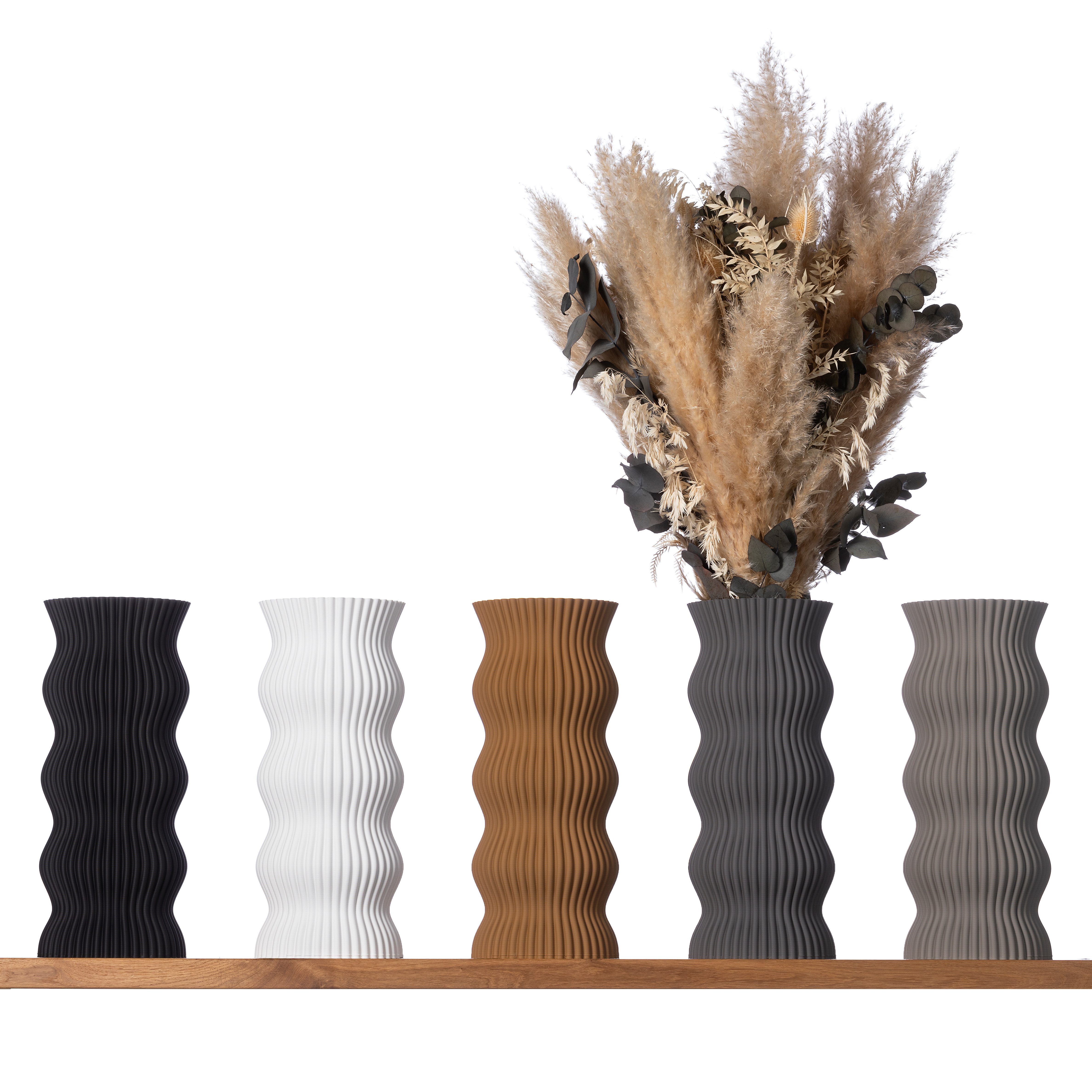 3D Vase Dekovase Anneli XL 38cm Nachhaltige Deko Vase Pampasgras Trockenblu günstig online kaufen