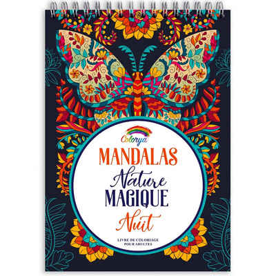 Colorya Malen nach Zahlen Magisches Mandala Malbuch für entspannende Nächte in der Natur, Magisches Natur Nacht Mandala Malbuch