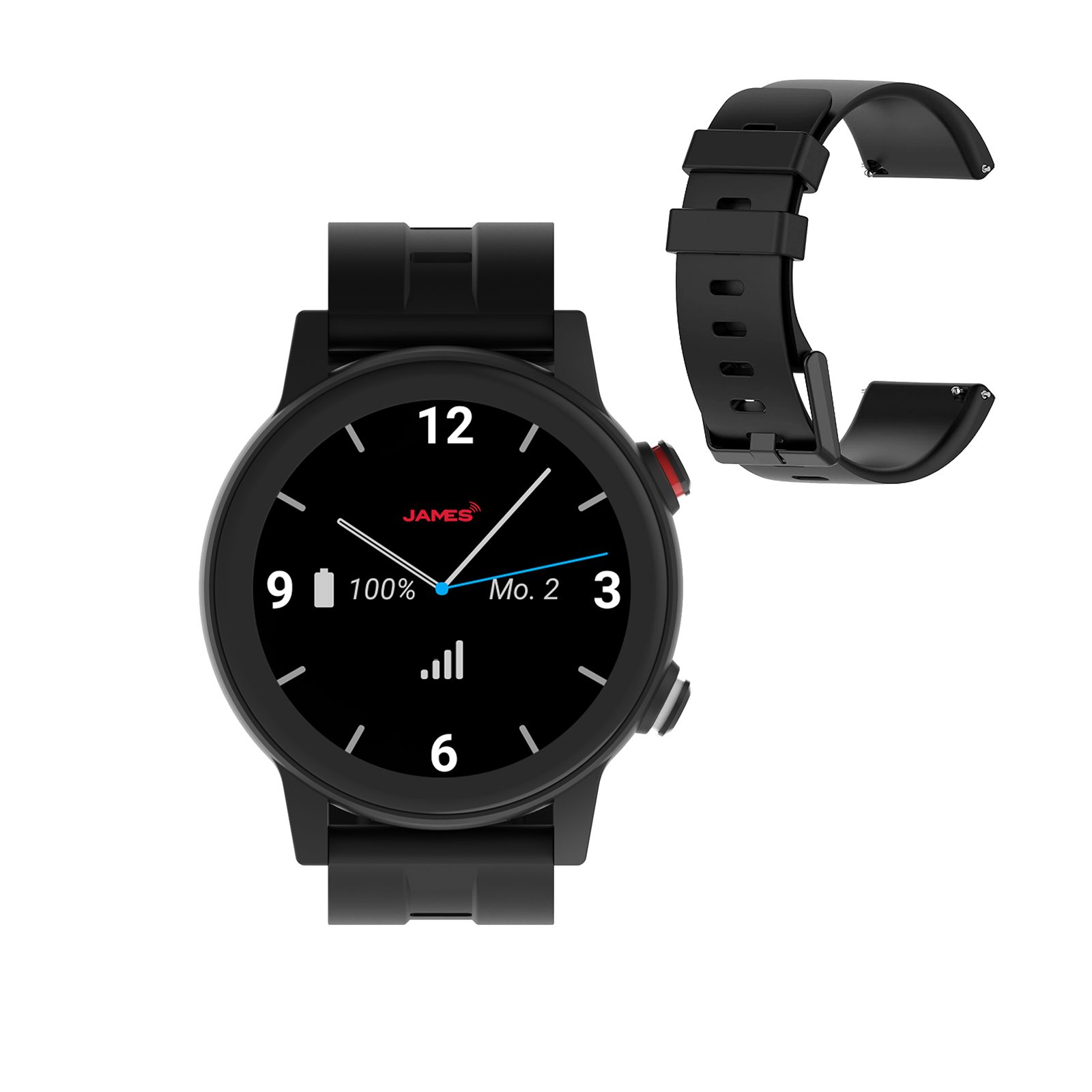 james R9 Seniorenuhr Gesundheitsuhr Fitnessuhr Notrufuhr mit SOS Knopf Smartwatch