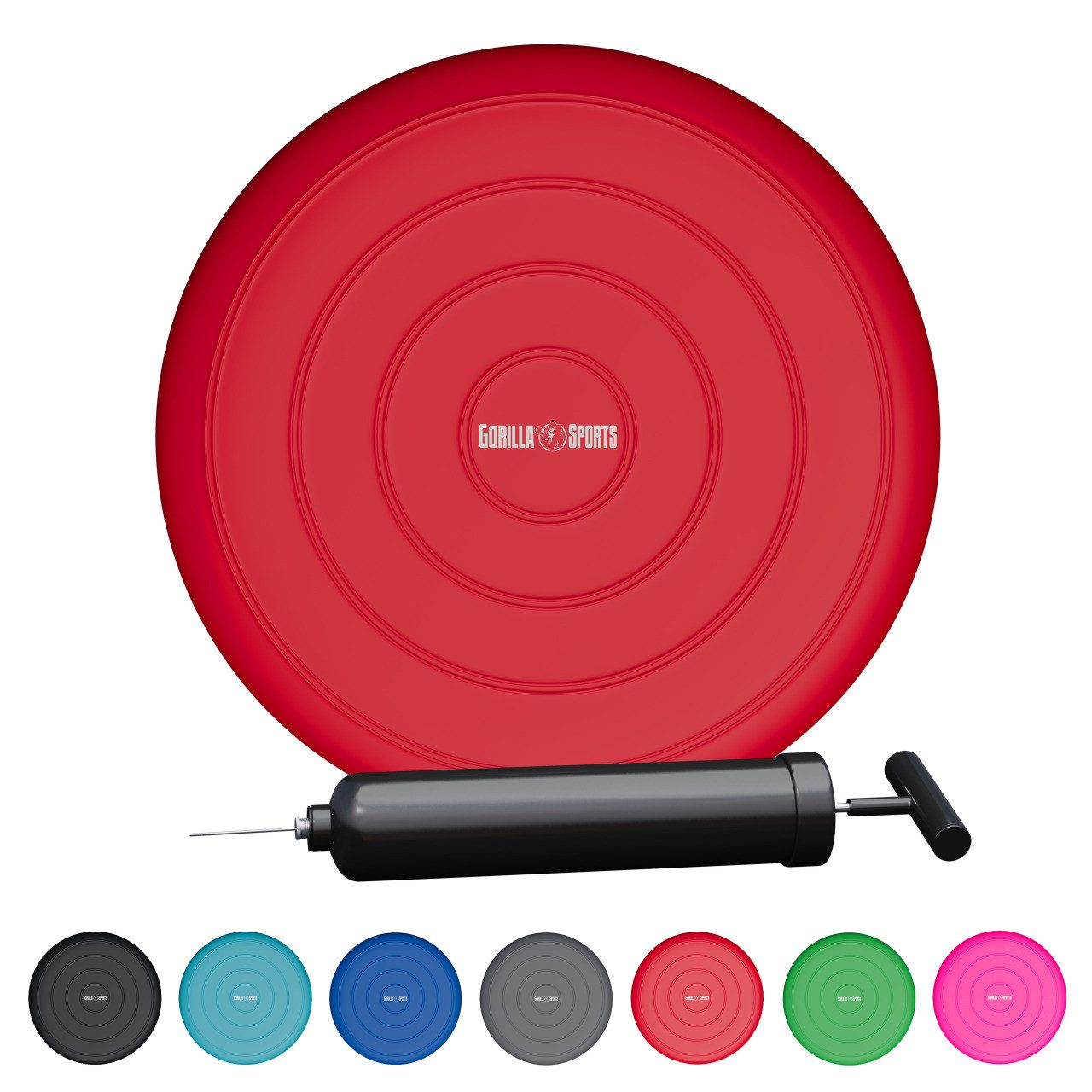 GORILLA SPORTS Balancekissen Ballsitzkissen, inkl. Pumpe, ohne Noppen, Luftkissen, Balance Pad