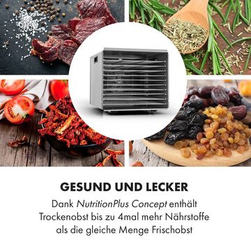 Klarstein Dörrautomat Fruit Jerky Steel 10 Dörrautomat 1000 W, Dörrgerät Dehydrator Dörrapparat