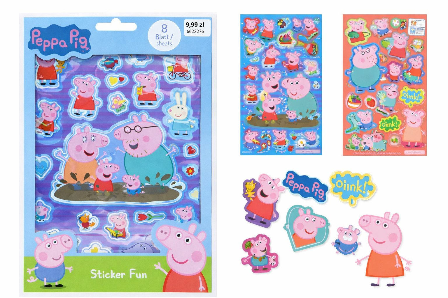 Peppa Pig Sticker Peppa Pig Sticker Aufkleber Buch Peppa Wutz,Georg Pig 8 Seiten, (Set 1-tlg), Großes Sticker-Set für Kinder – viele bunte Motive & Figuren