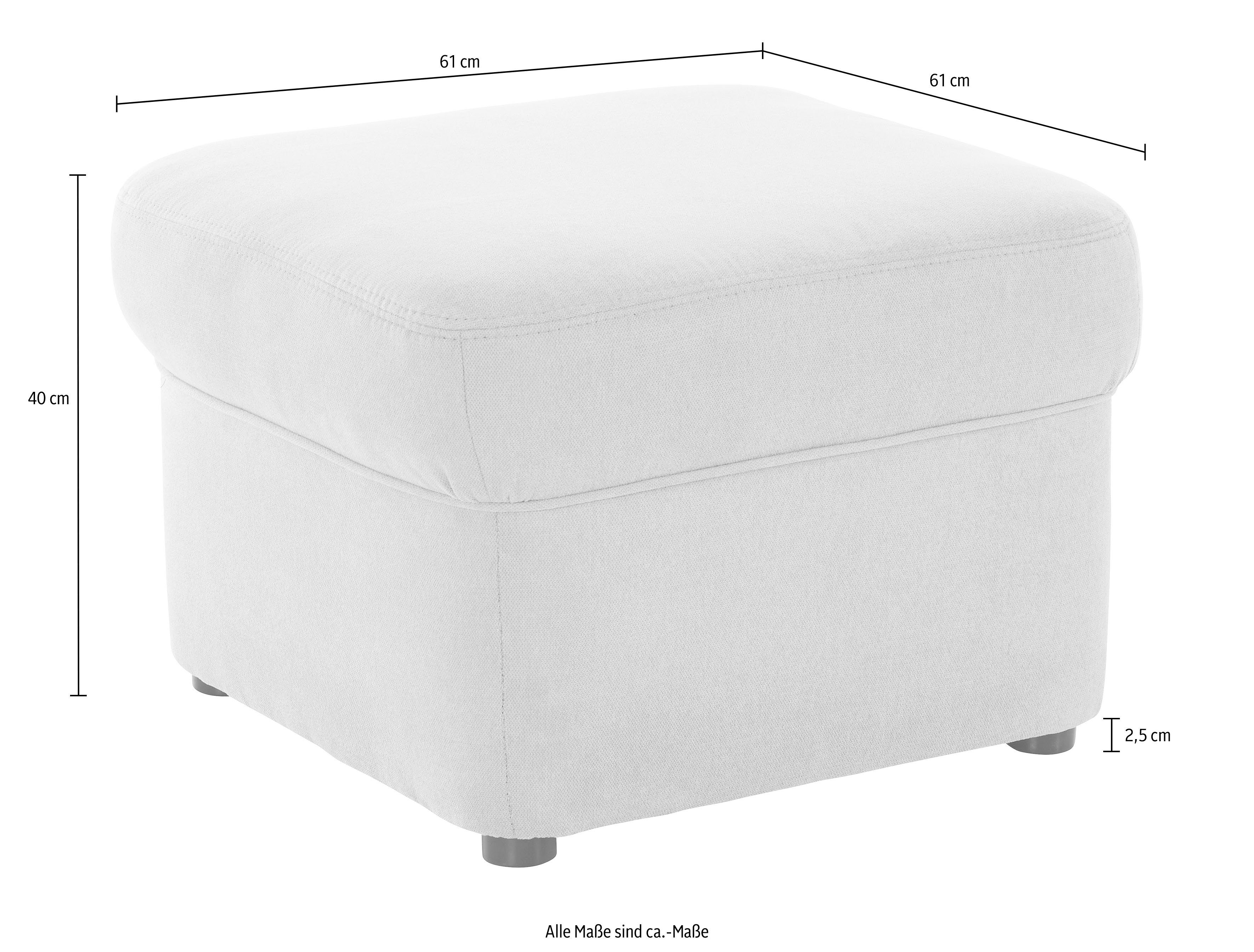 DOMO collection Polsterhocker SARAFINA 61x61 cm, hochwertig und komfortabel