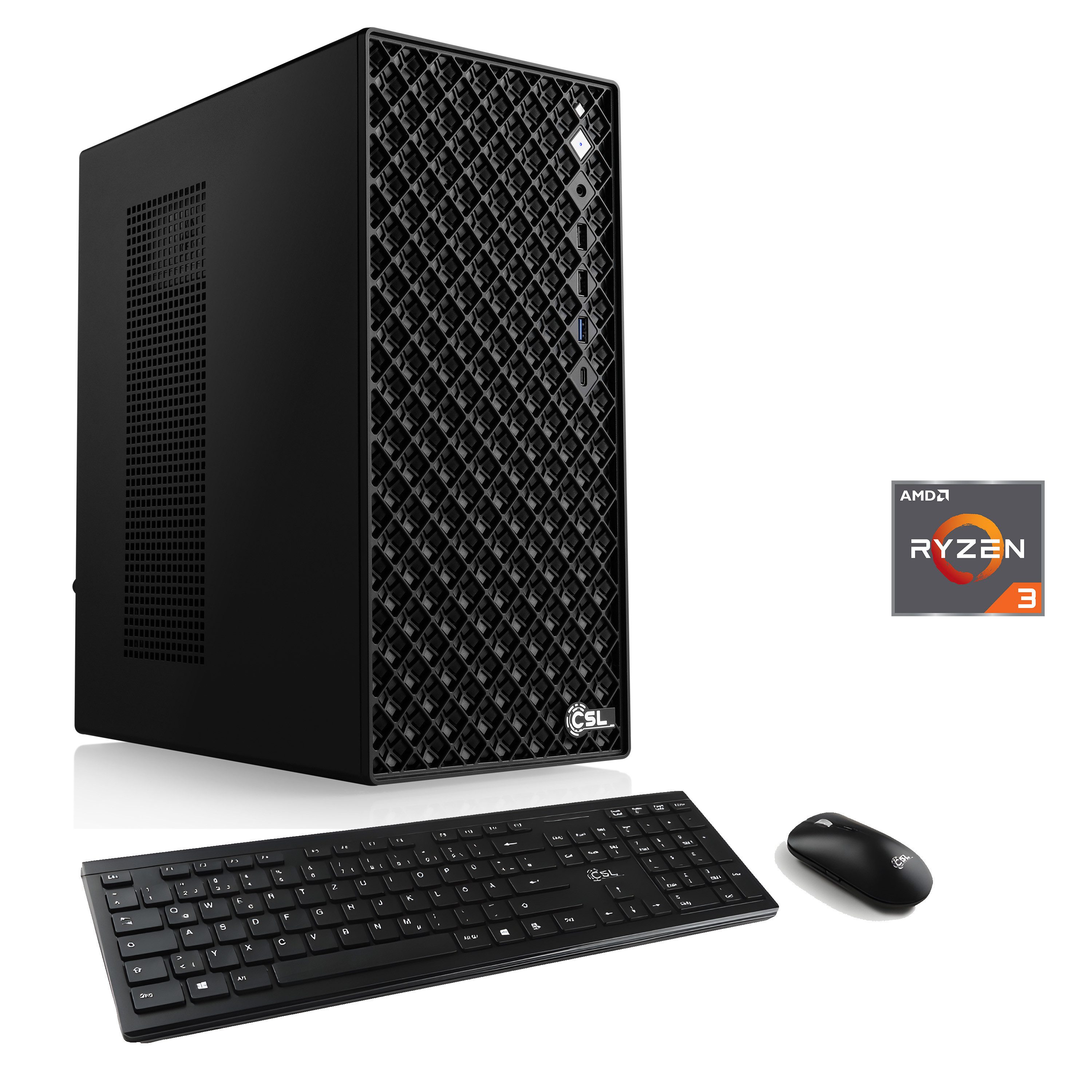 CSL Mystic V24057 PC (AMD Ryzen 3 3200G, 0, 16 GB RAM, 500 GB SSD, Luftkühlung)