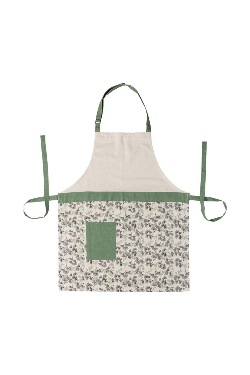 Tranquillo Kochschürze LEAVES aus Bio-Baumwolle 70x80cm kleine Fronttasche florales Design, (Einzelartikel), Verstellbare Küchenschürze GOTS-zertifiziert mit Blumenmuster