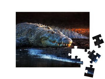 puzzleYOU Puzzle Nilkrokodil im Krüger-Nationalpark, Südafrika, 48 Puzzleteile, puzzleYOU-Kollektionen Krokodile, Fische & Wassertiere