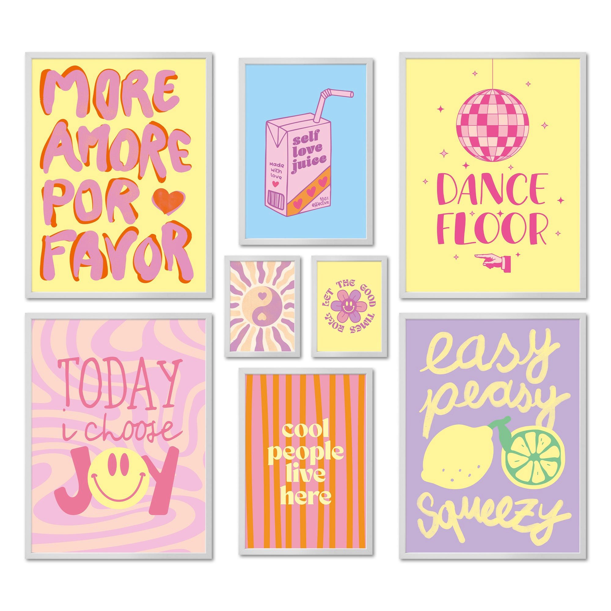 ARTFAVES Bilder-Collage Poster Set - Fancy Dopamine Art - Deko Wandbilder d günstig online kaufen