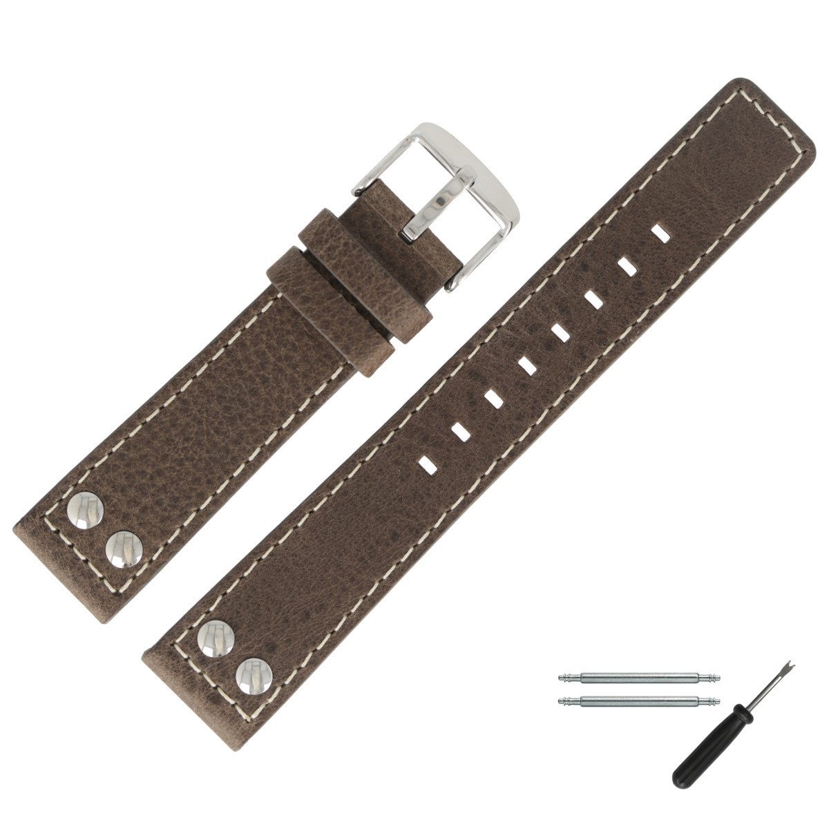 MARBURGER Uhrenarmband 22mm Leder