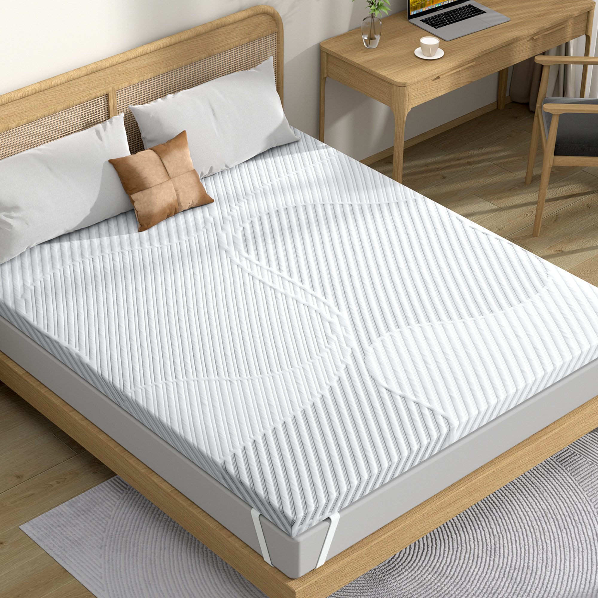 BedStory, Topper Topper 180x200 cm Gel Memory Foam Matratzentopper mittelhart H2/H3/H4, 7 cm hoch, (Packung), Leichte Anpassung der Härte