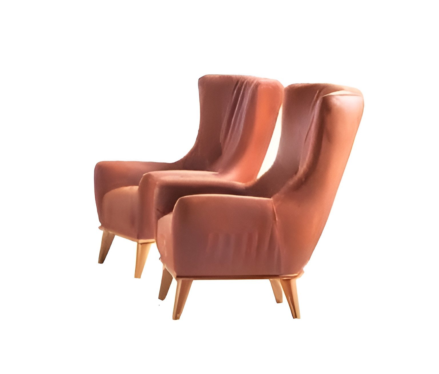 JVmoebel Loungesessel Komfortsessel aus braunem Leder mit Holzgestell (1-St), Made in Europe