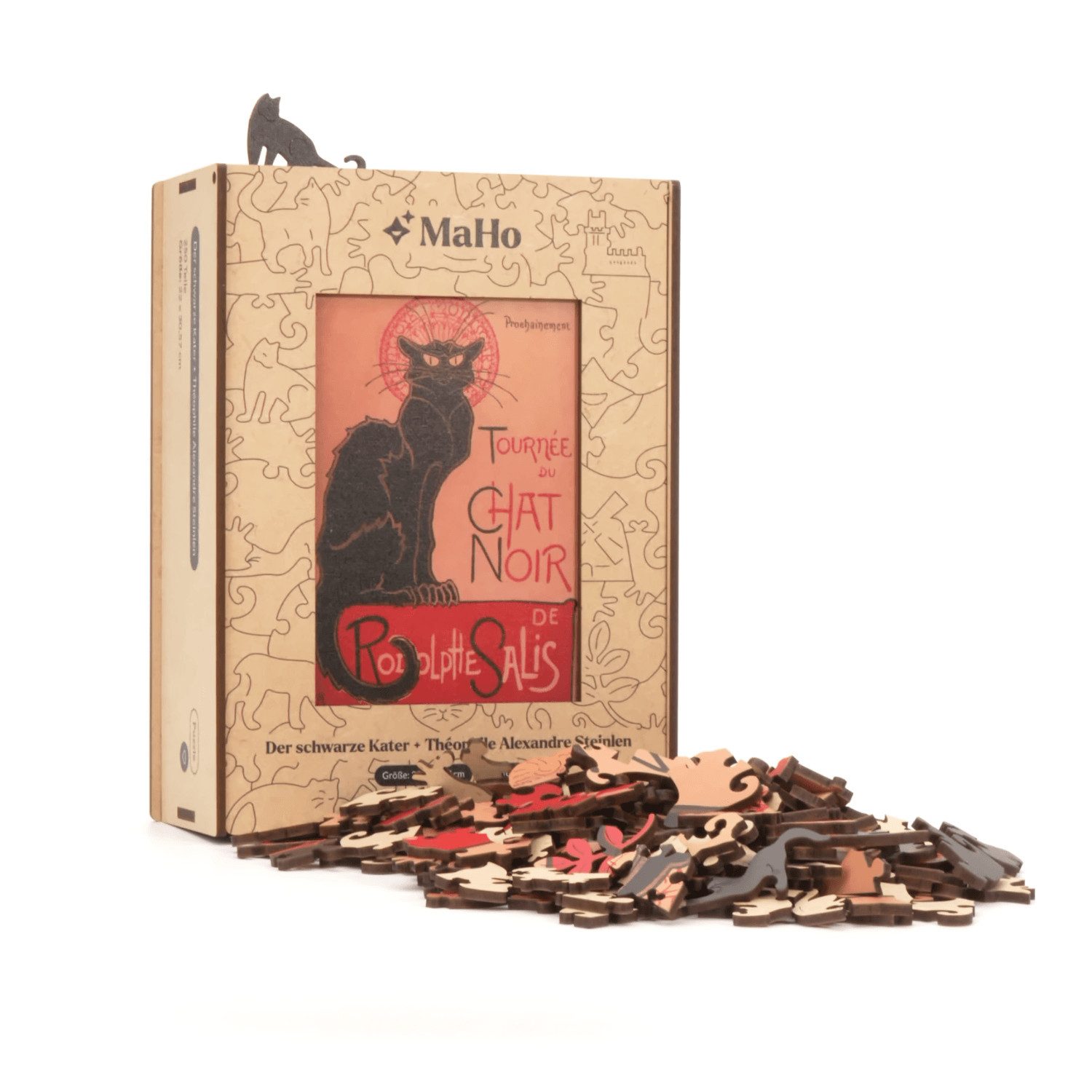 MagicHolz Puzzle Der schwarze Kater Théophile Alexandre Steinlen Holzpuzzle (2D), 250 Puzzleteile, Künstler: Théophile Alexandre Steinlen