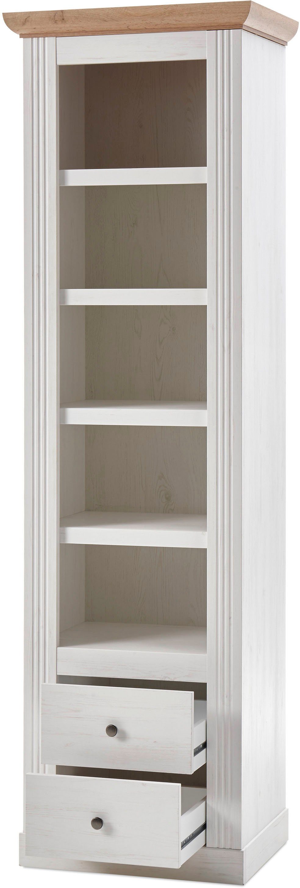 OTTO home Wohnwand Westminster TOPSELLER!, (Set, 4-St., Vitrine, Lowboard, Standregal, Wandregal), im romantischen Landhausstil
