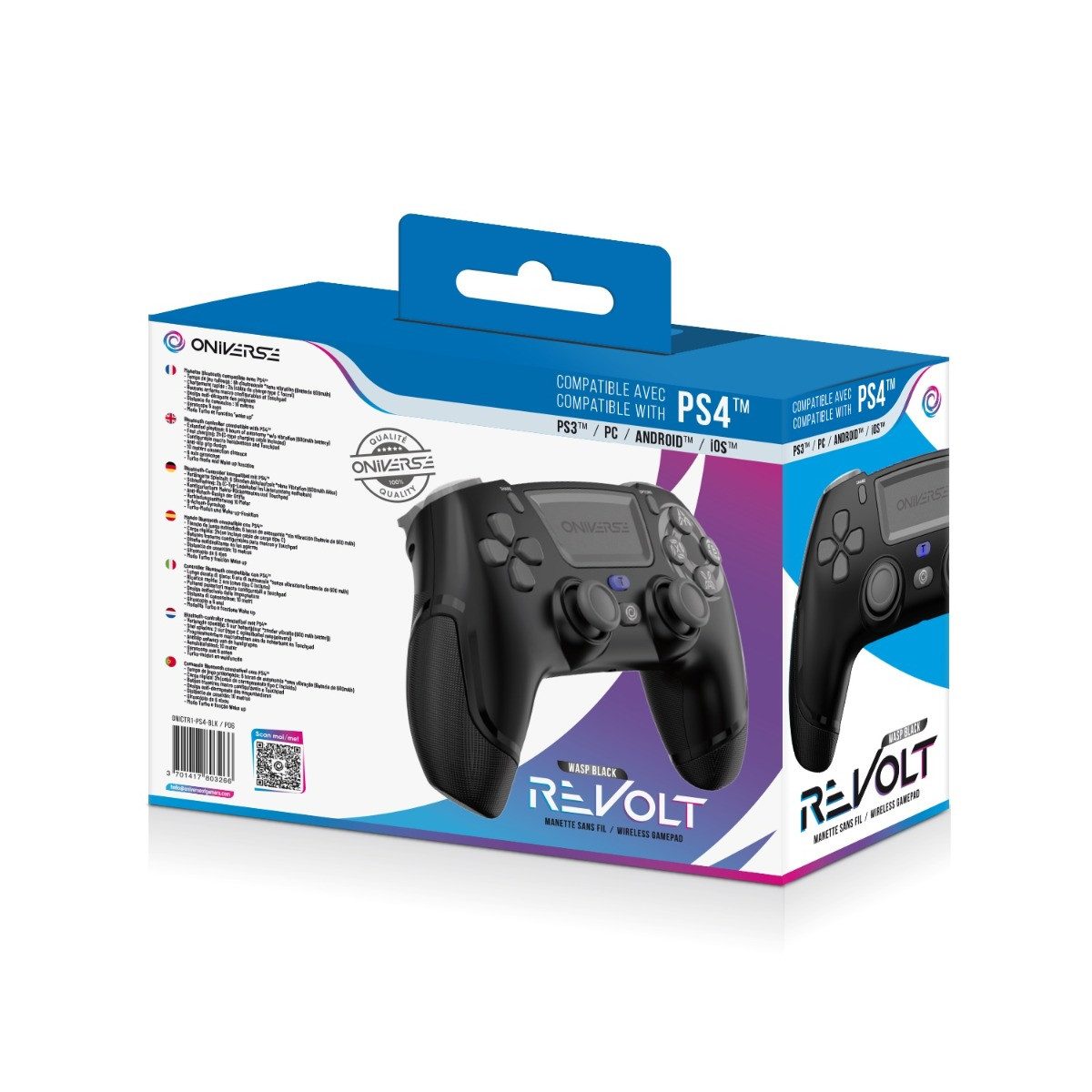 Oniverse Revolt Controller (für PS4/PC/Mobile, Turbo-Modus, schwarz)