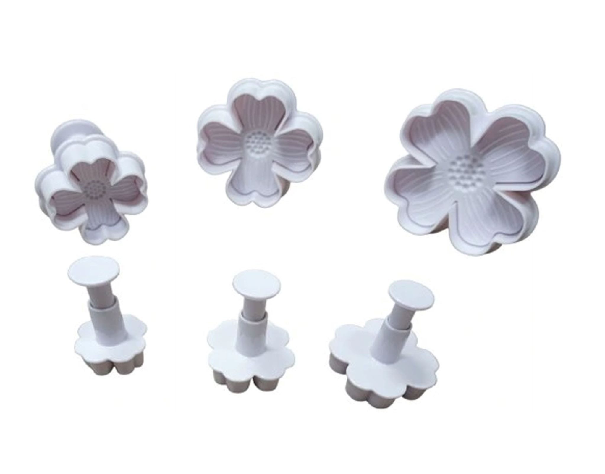 CakeLand Kugelausstecher Klee Ausstecher mit Präger für Zuckermasse (3 Stück)