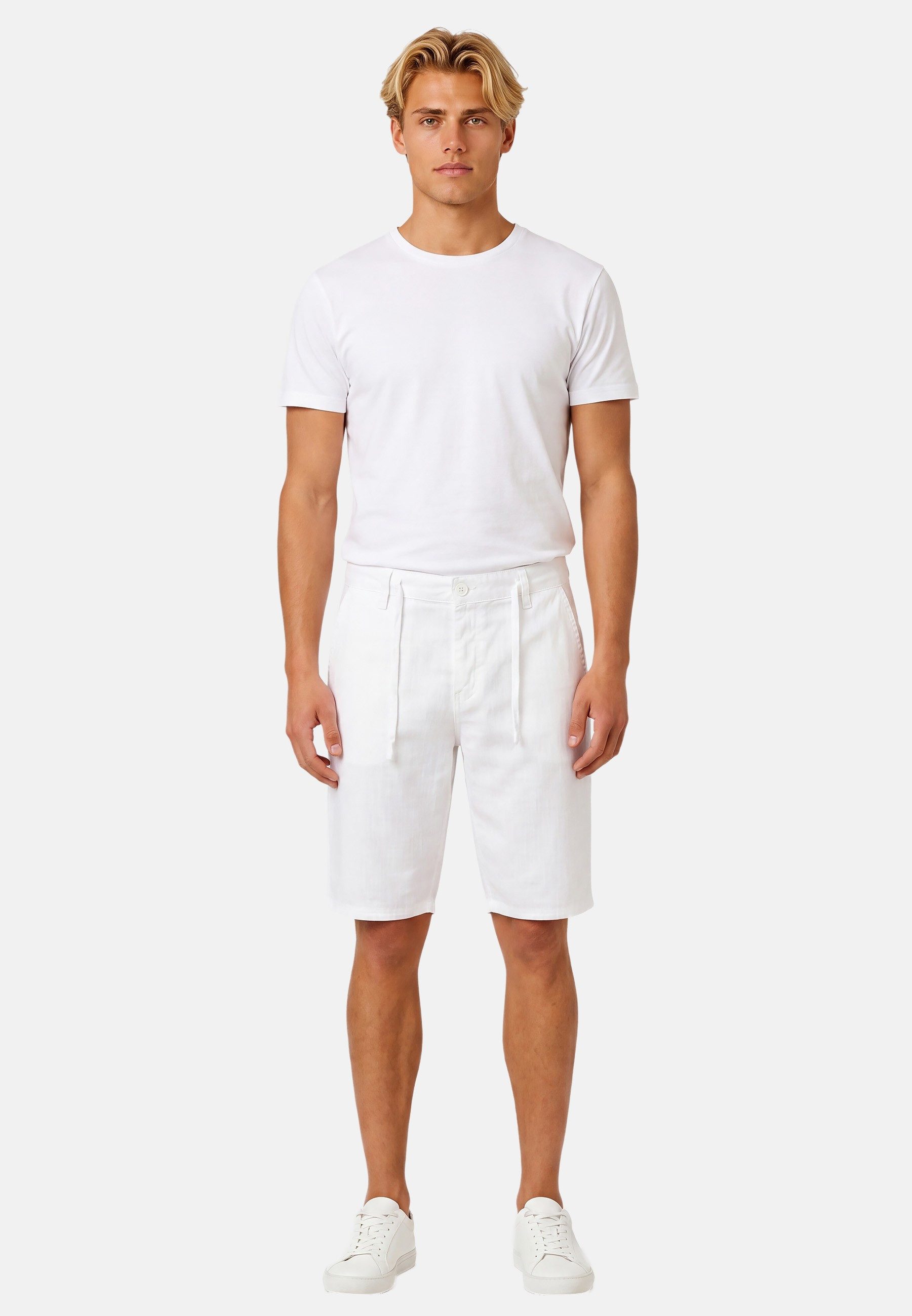 Alessandro Salvarini Shorts Herren in Leinen-Optik – Sommerhose aus Baumwolle Leichte Herren Shorts mit Kordelzug und Gesäßtaschen