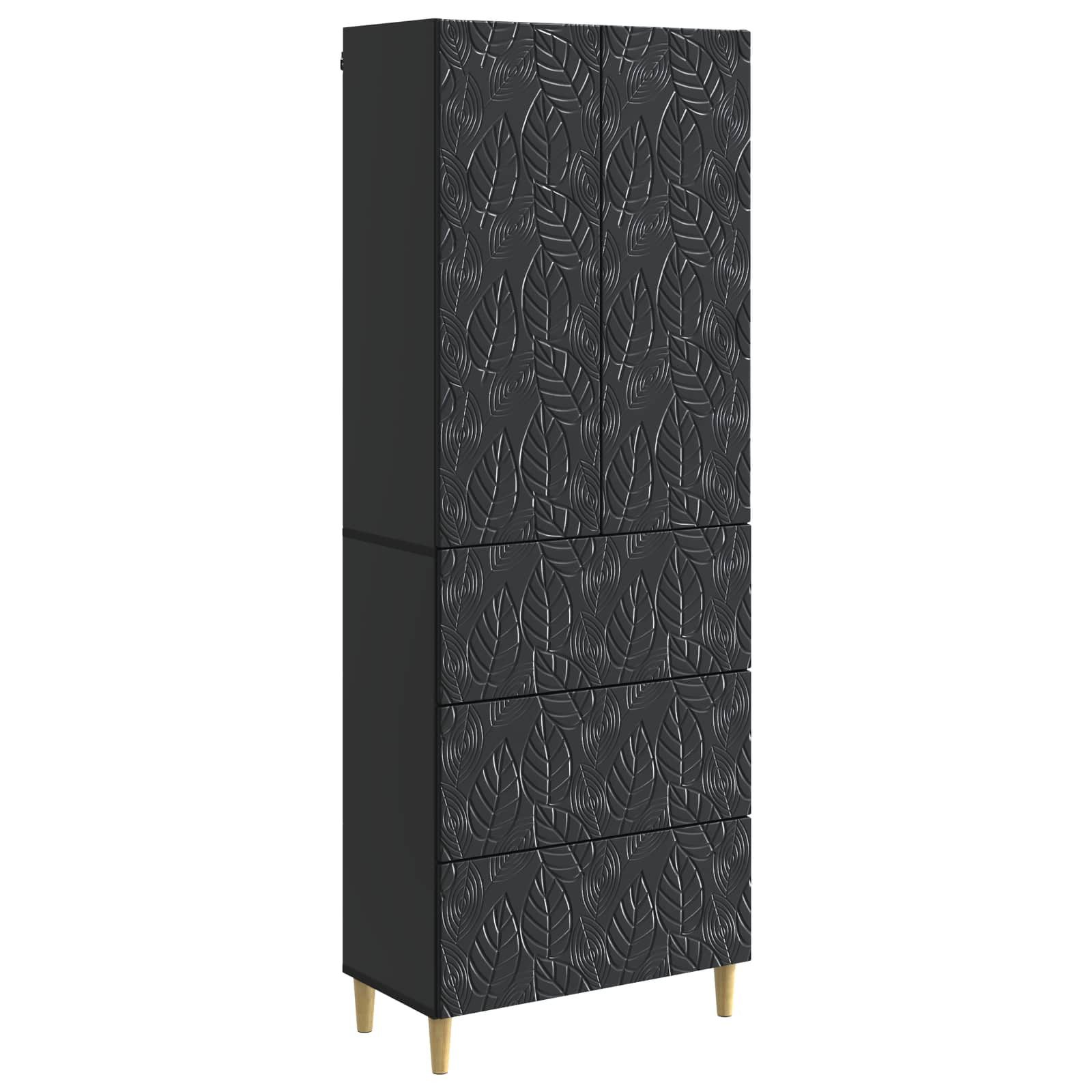 vidaXL Schranksystem Schrankset 2 stk. 66 x 34,5 x 90 cm Holzwerkstoff Schwarz (2-St)